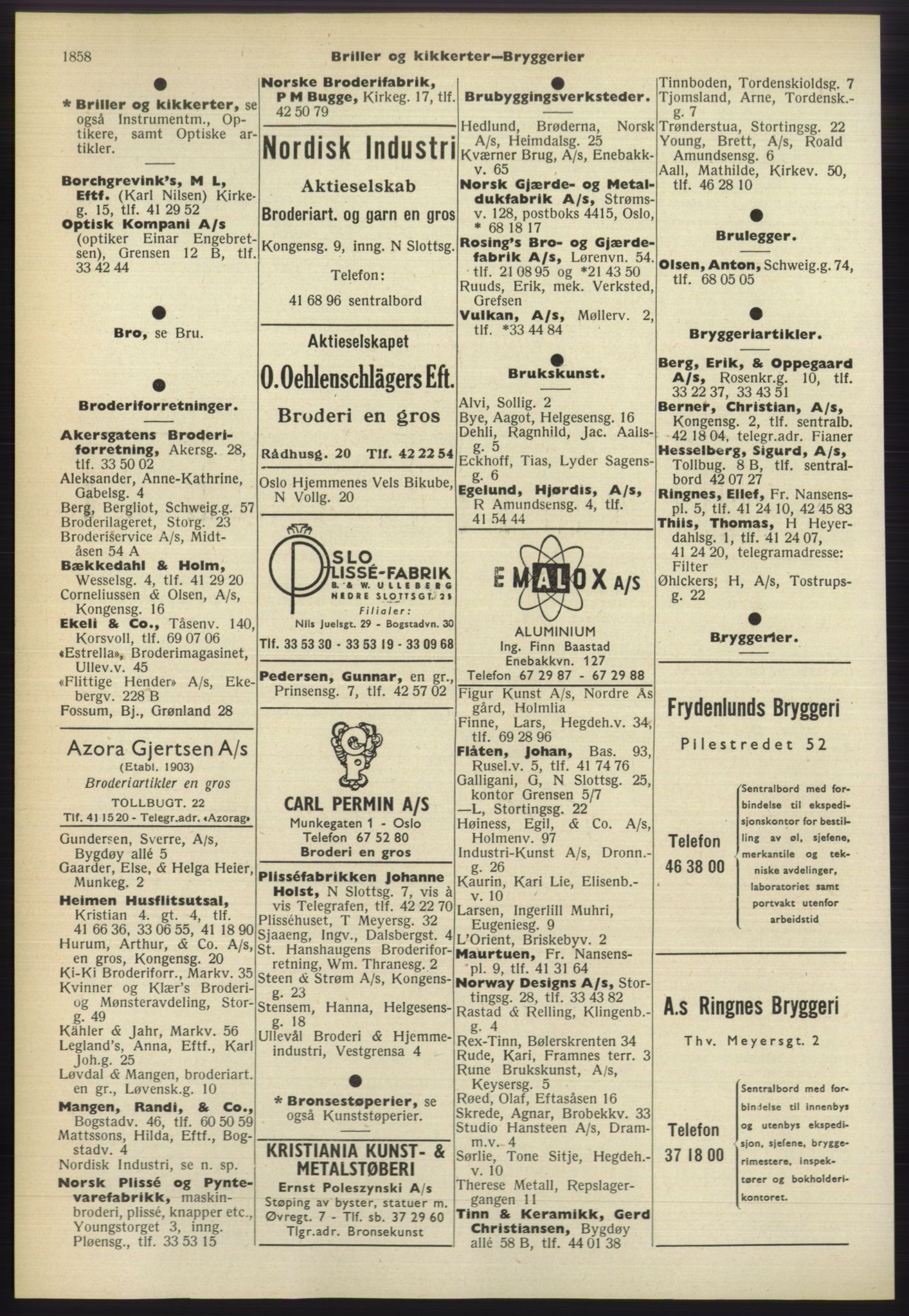 Kristiania/Oslo adressebok, PUBL/-, 1960-1961, s. 1858