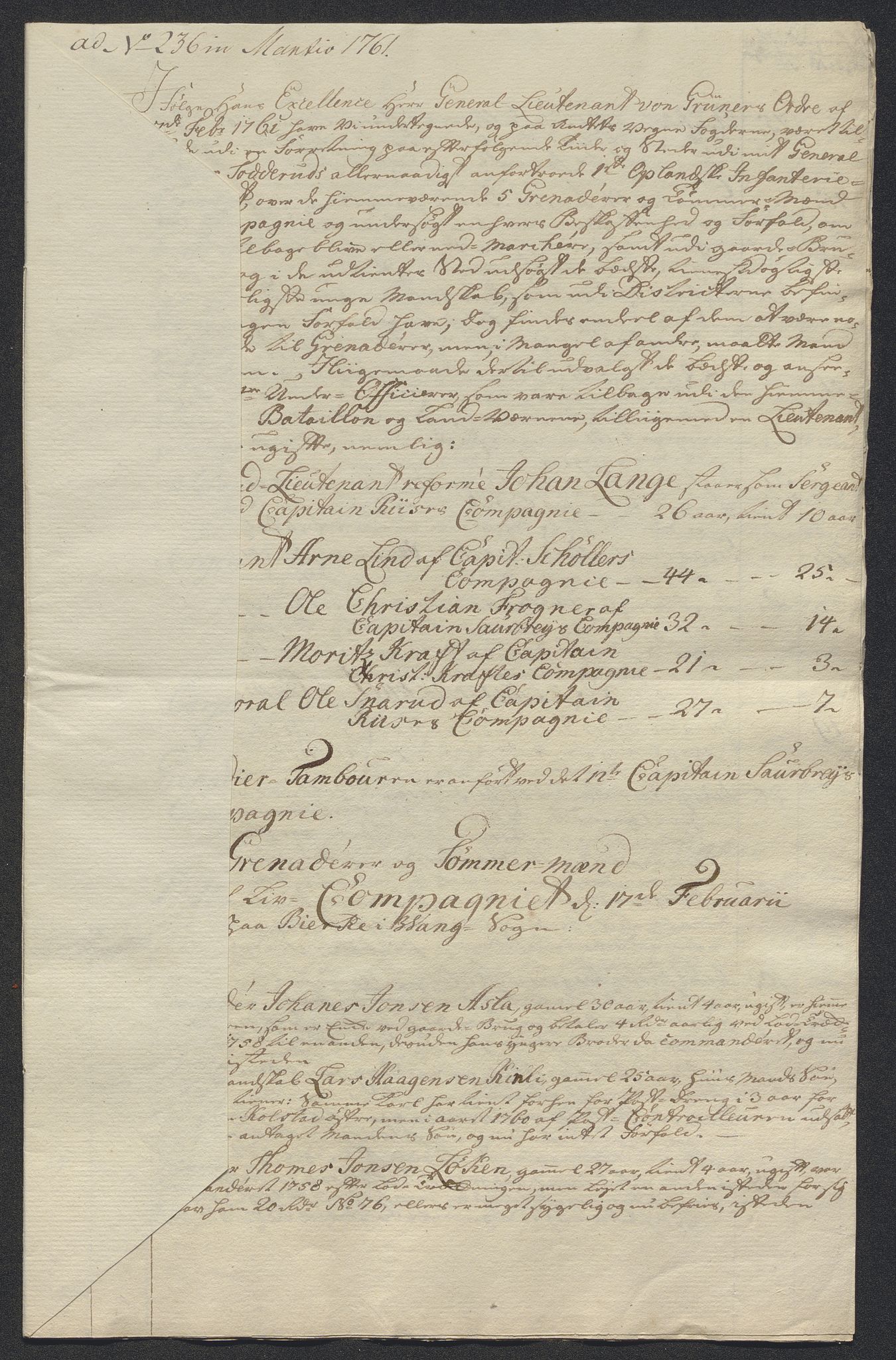 Kommanderende general (KG I) med Det norske krigsdirektorium, AV/RA-EA-5419/E/Ec/L0021: Ruller over nedkommanderte mannskap, 1758-1762, s. 511