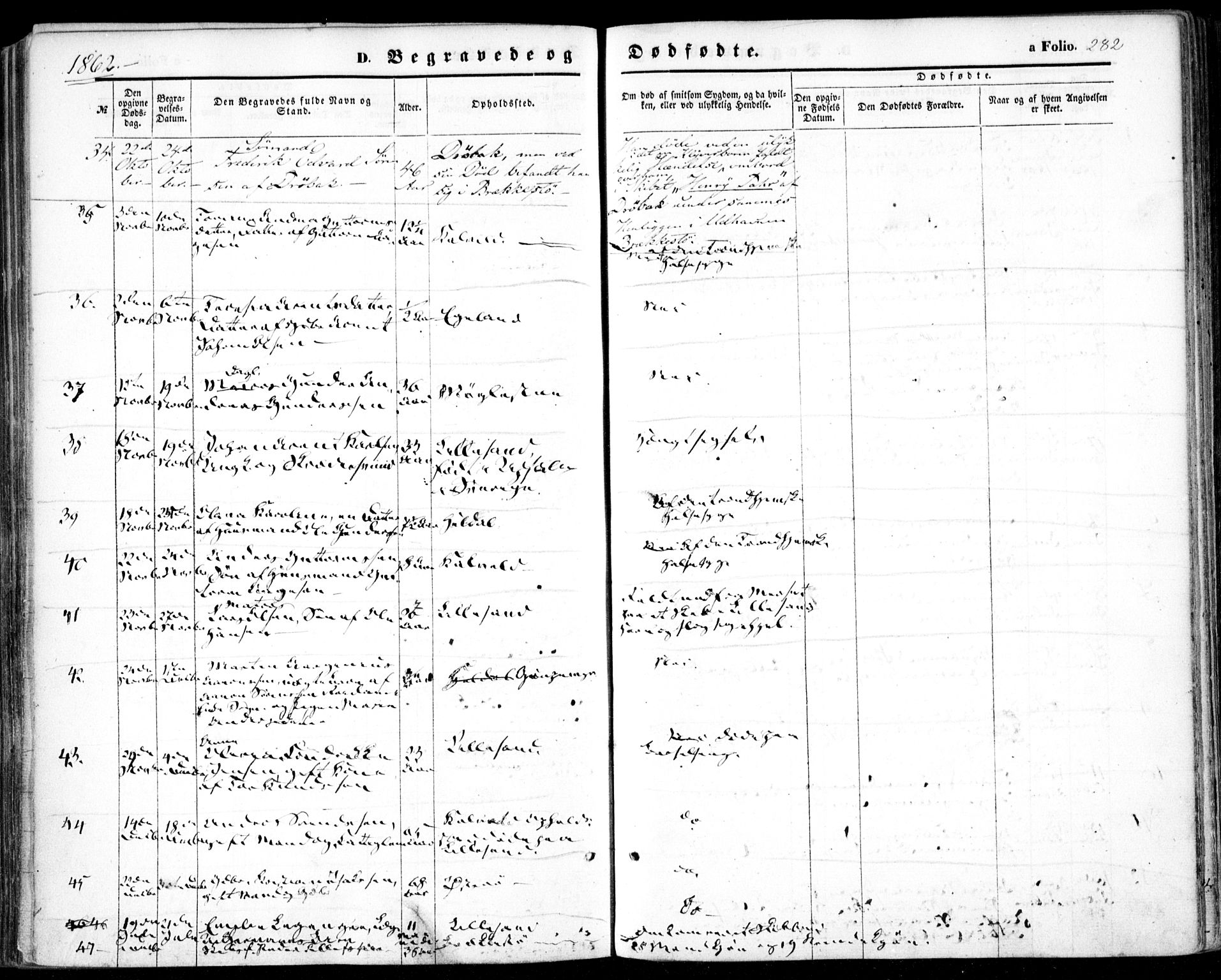 Vestre Moland sokneprestkontor, SAK/1111-0046/F/Fa/Fab/L0007: Ministerialbok nr. A 7, 1859-1872, s. 282