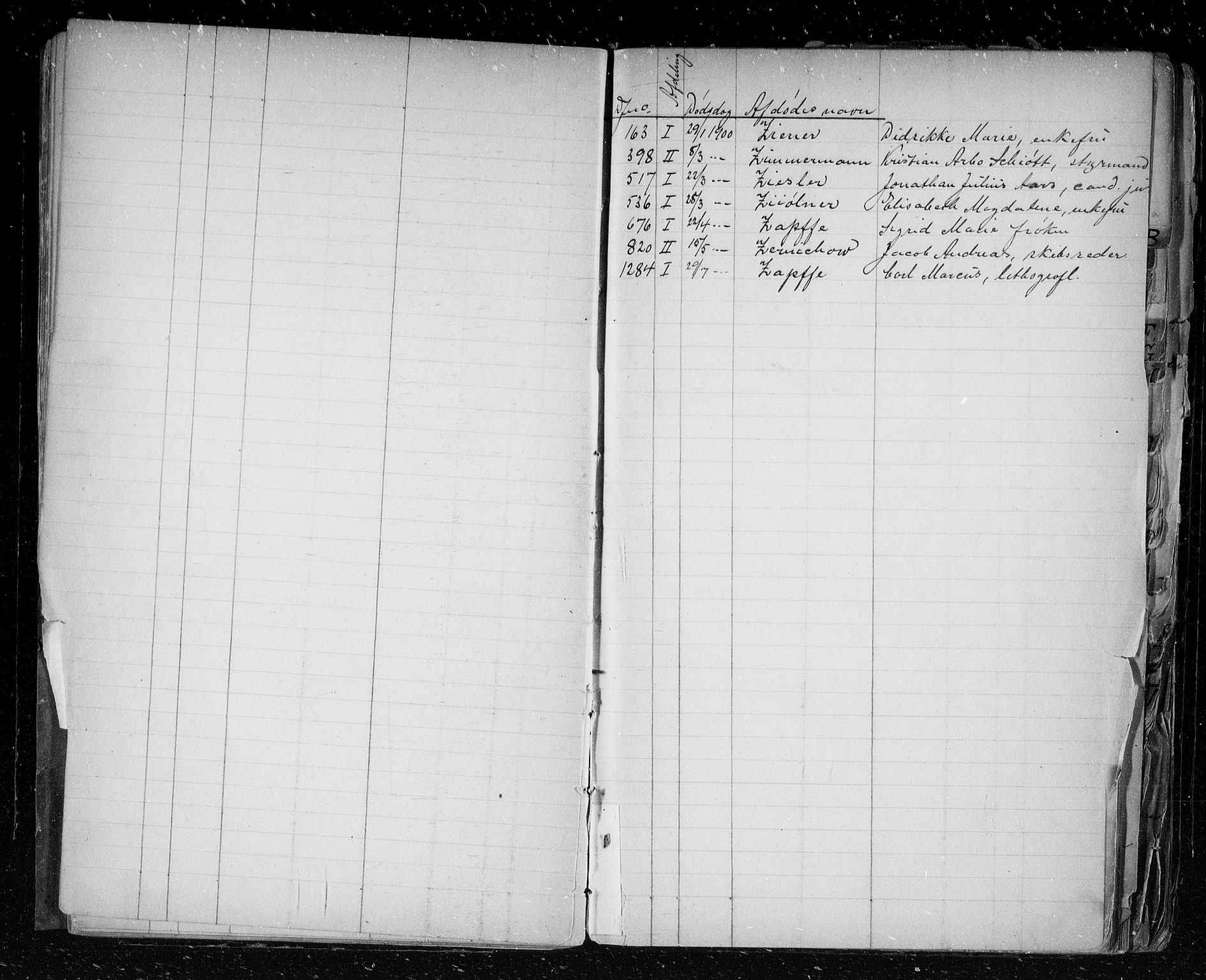 Oslo skifterett, AV/SAO-A-10383/F/Fa/Faa/L0002: Navneregister, 1900-1902