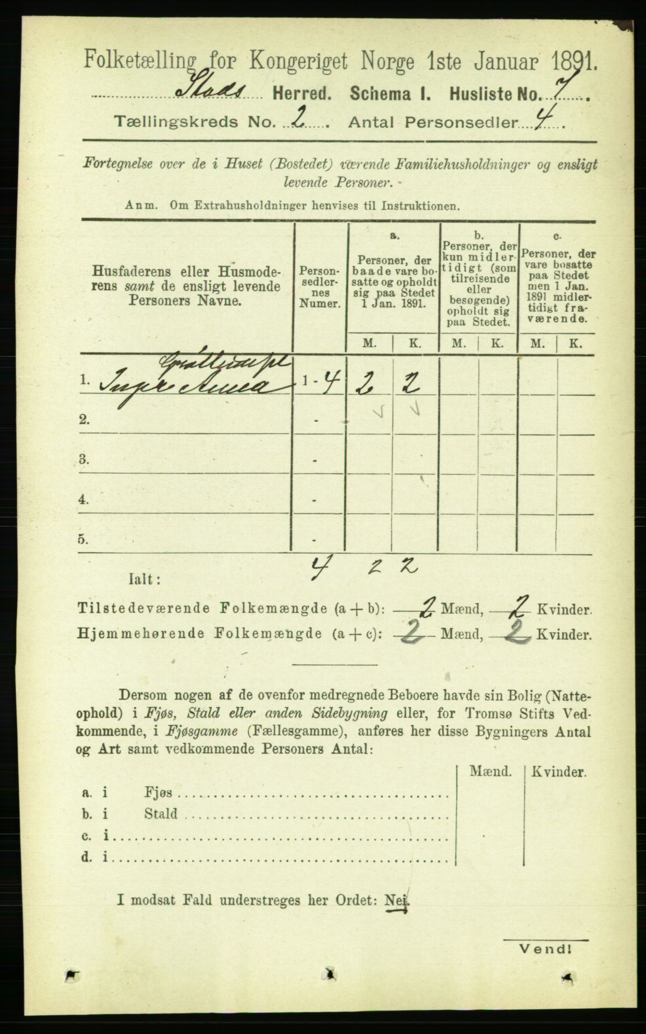 RA, Folketelling 1891 for 1734 Stod herred, 1891, s. 602