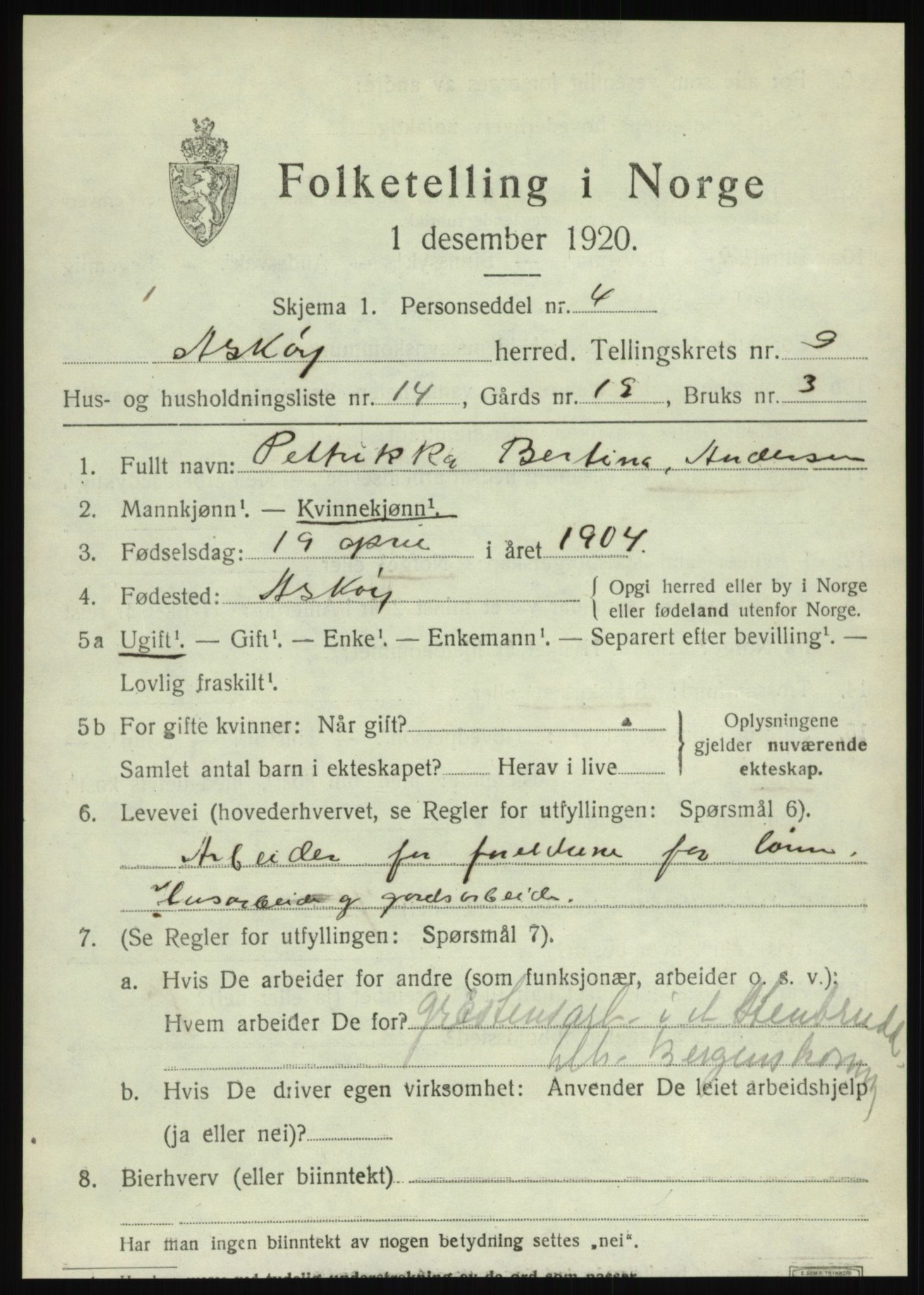 SAB, Folketelling 1920 for 1247 Askøy herred, 1920, s. 12404