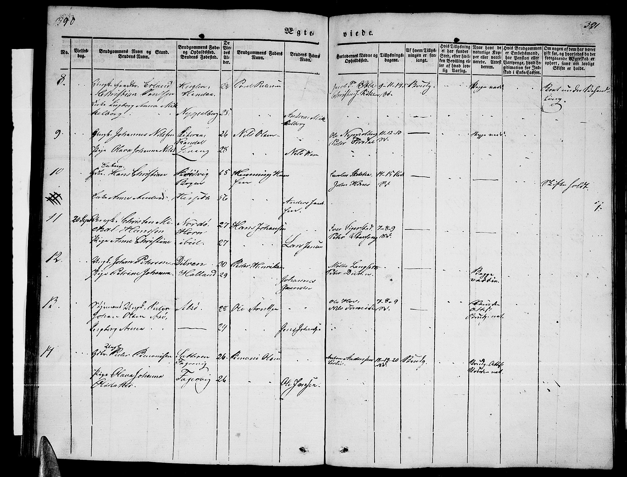 Ministerialprotokoller, klokkerbøker og fødselsregistre - Nordland, AV/SAT-A-1459/838/L0555: Klokkerbok nr. 838C02, 1842-1861, s. 390-391