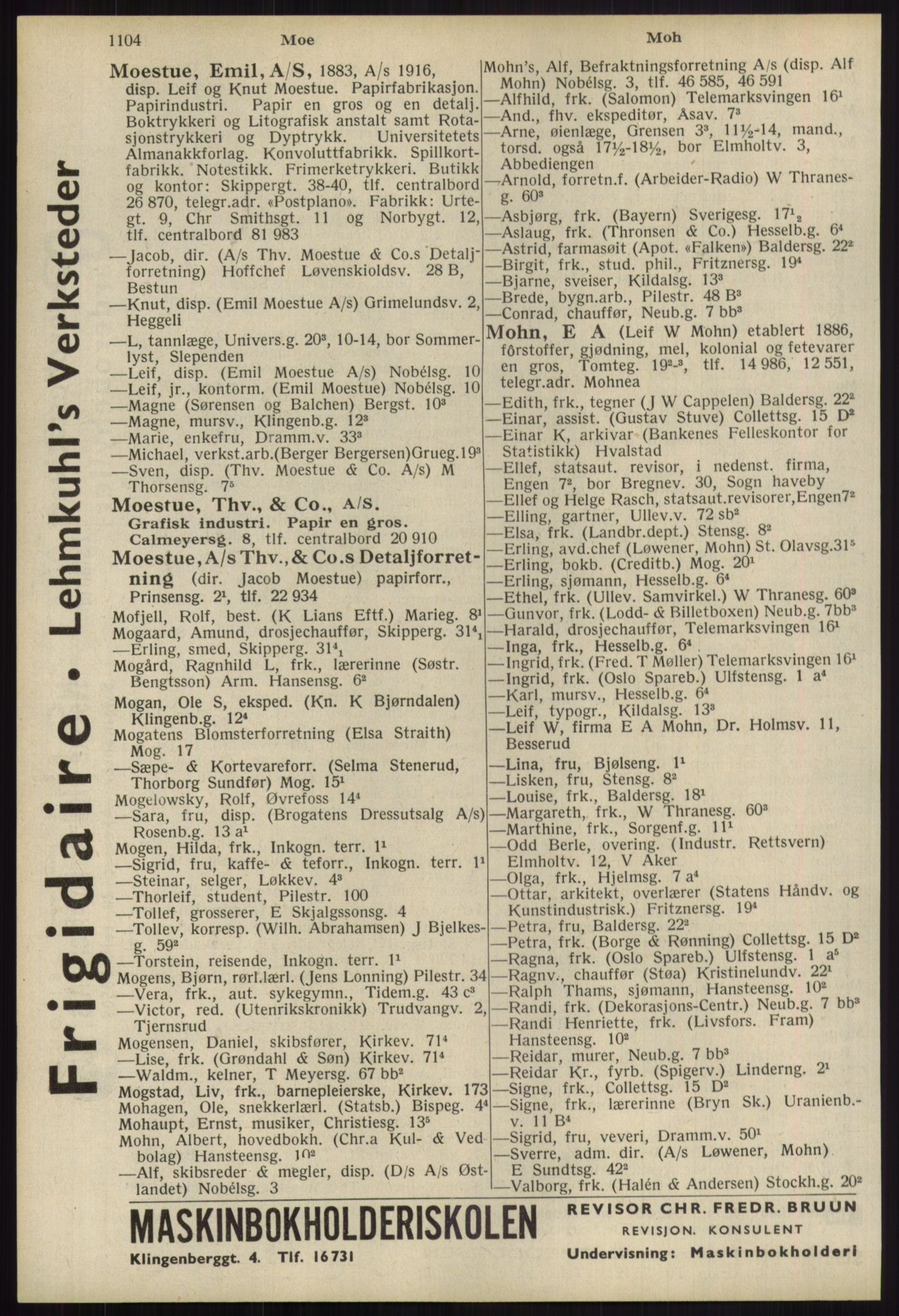 Kristiania/Oslo adressebok, PUBL/-, 1939, s. 1104