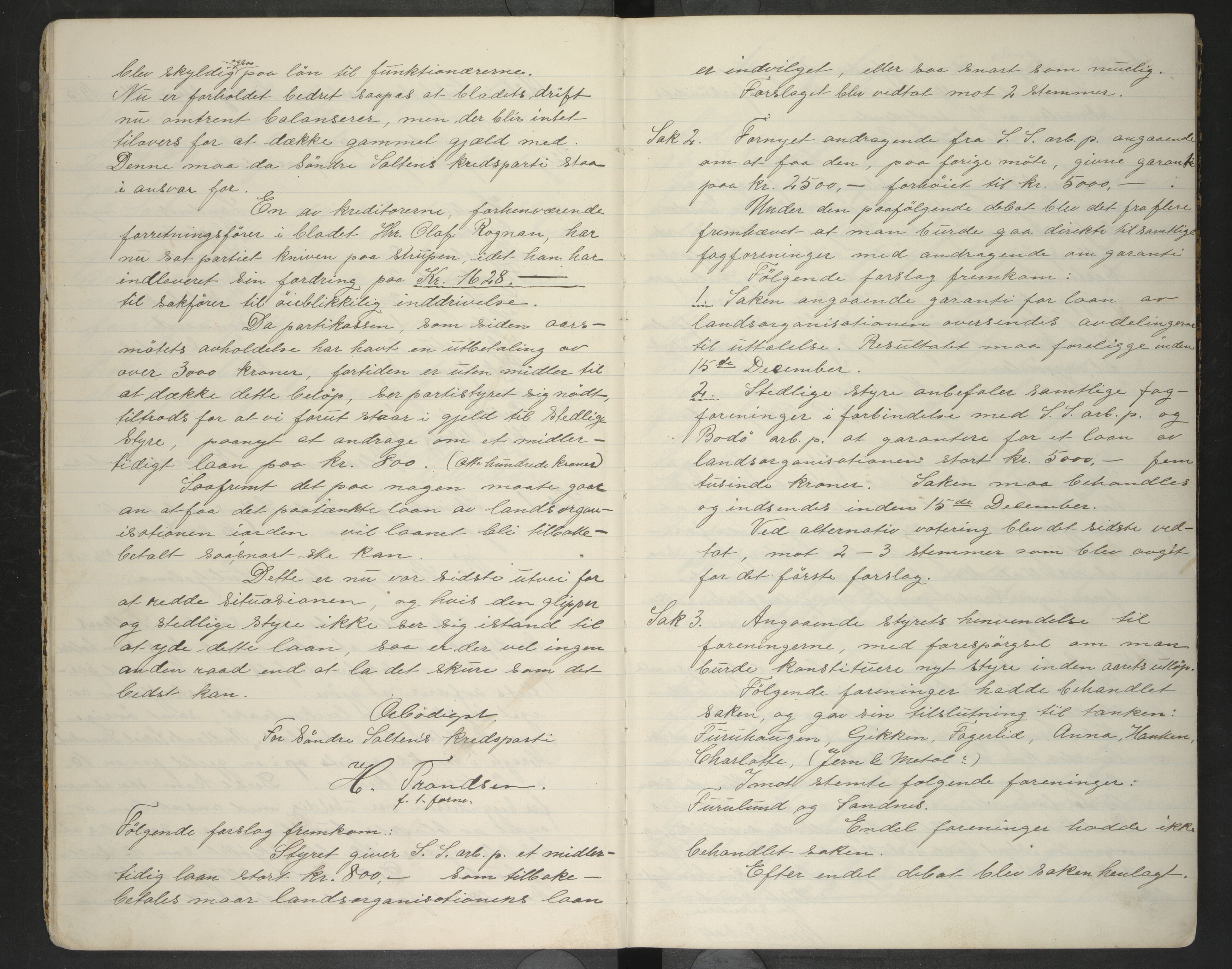 Sulitjelma faglige Samorganisasjon , AIN/A-22/204/A/Ab/L0002: Forhandlingsprotokoll, 1915-1921