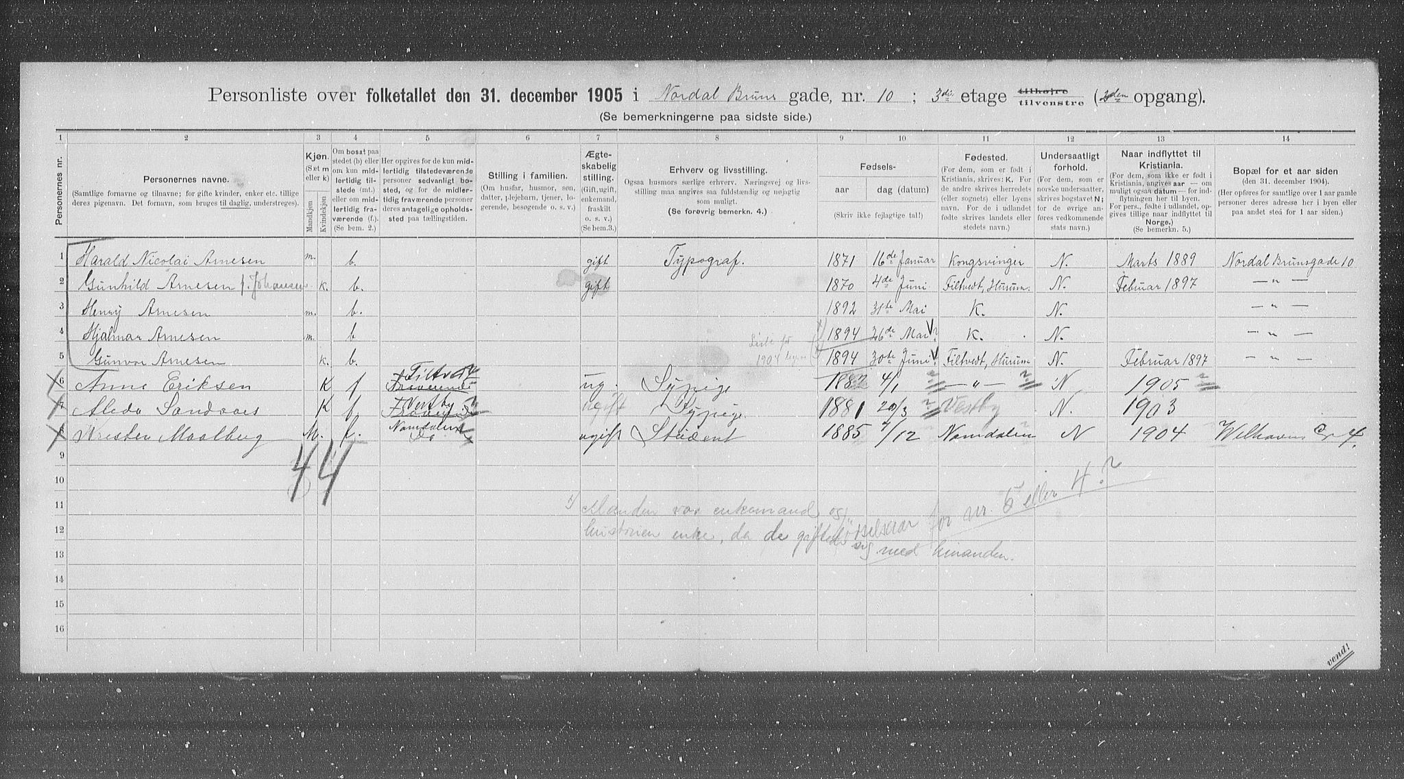 OBA, Kommunal folketelling 31.12.1905 for Kristiania kjøpstad, 1905, s. 37689