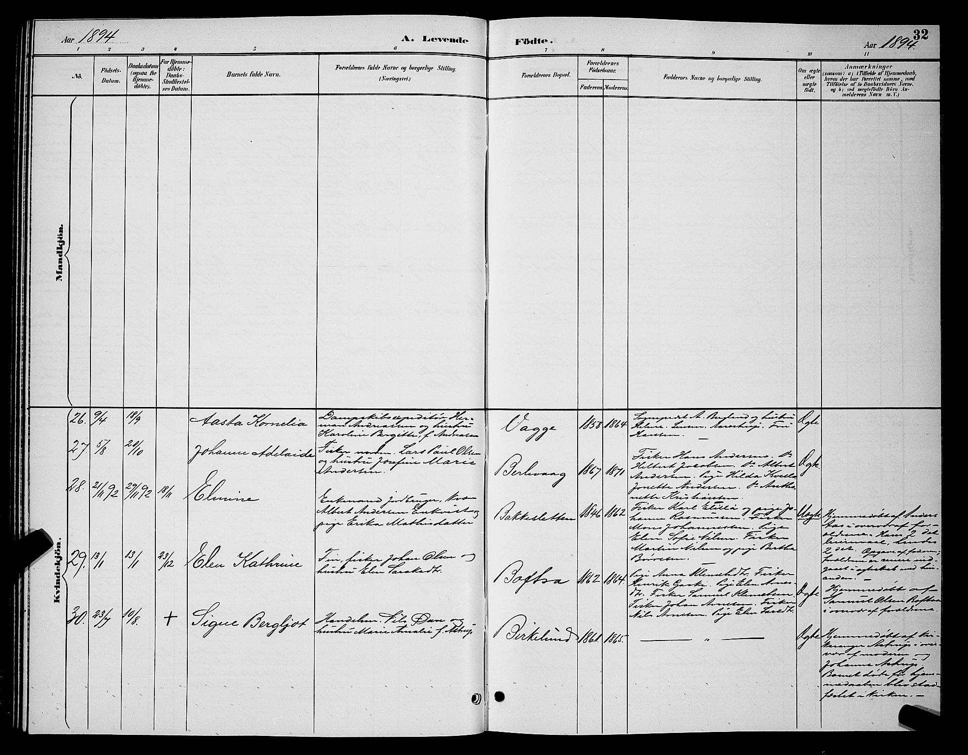 Tana sokneprestkontor, SATØ/S-1334/H/Hb/L0004klokker: Klokkerbok nr. 4, 1890-1903, s. 32