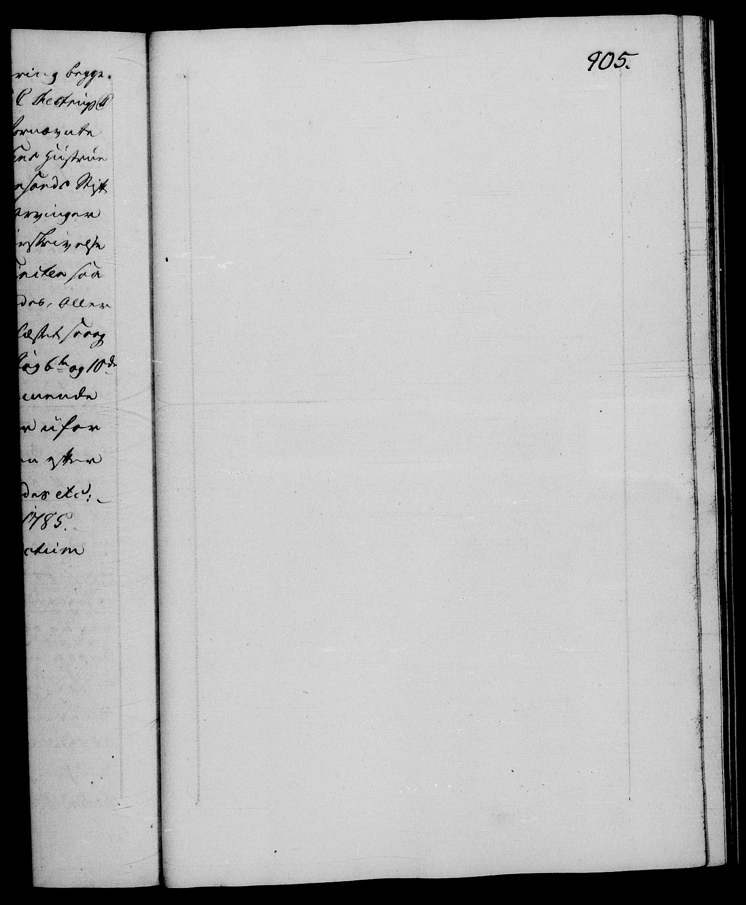 Danske Kanselli 1572-1799, RA/EA-3023/F/Fc/Fca/Fcaa/L0050: Norske registre, 1784-1785, s. 905a