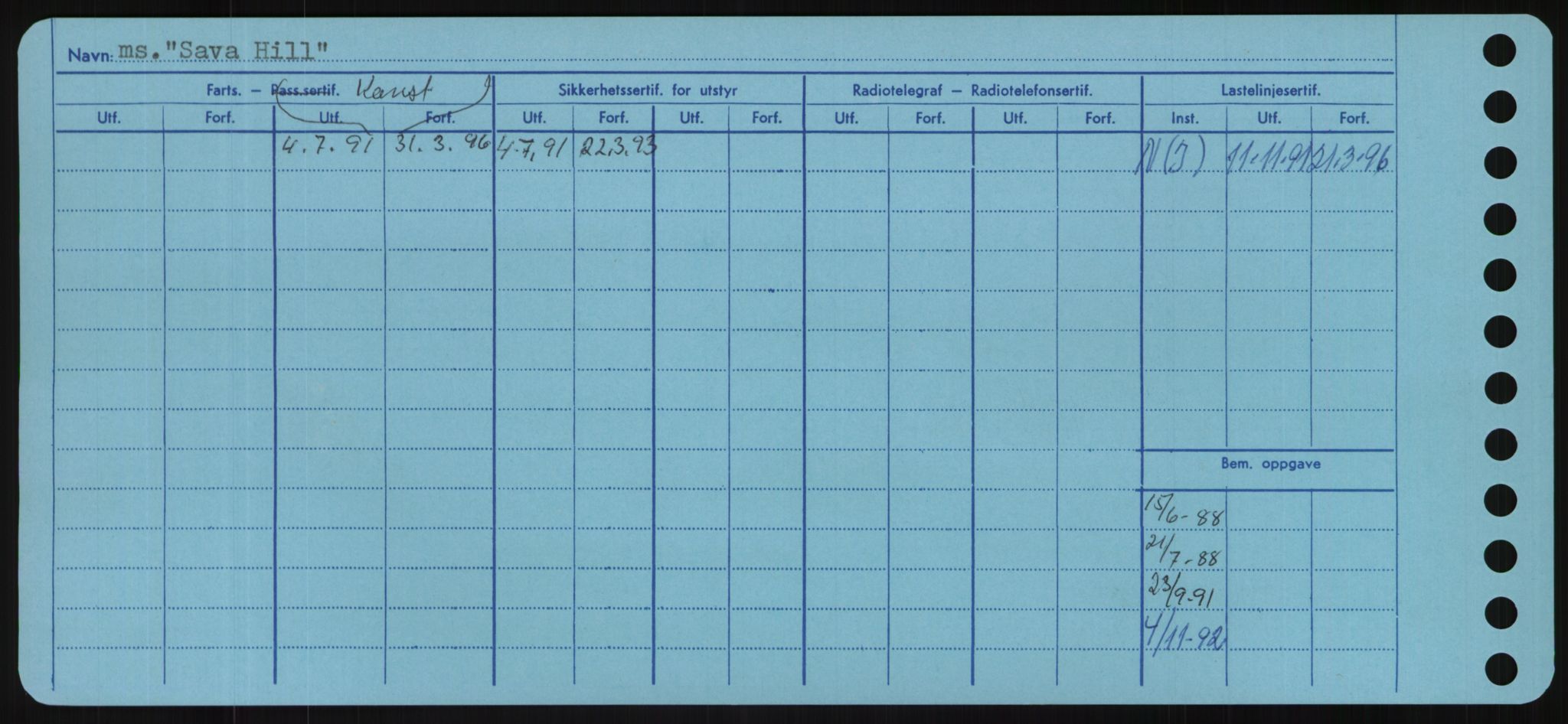 Sjøfartsdirektoratet med forløpere, Skipsmålingen, RA/S-1627/H/Hd/L0032: Fartøy, San-Seve, s. 228