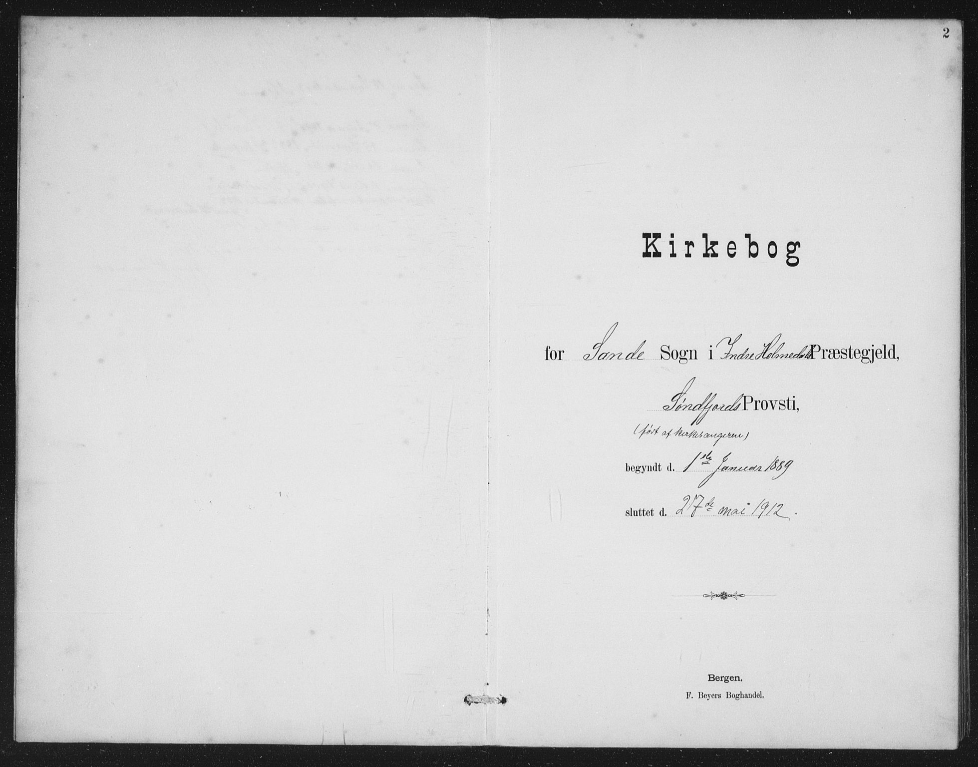 Gaular sokneprestembete, SAB/A-80001/H/Hab: Klokkerbok nr. A 4, 1889-1912, s. 2
