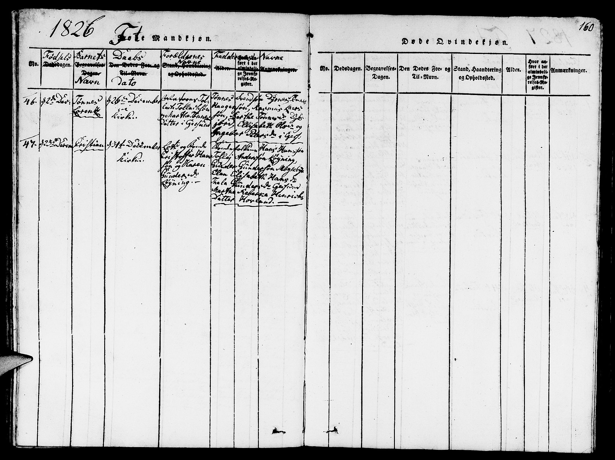 Eigersund sokneprestkontor, AV/SAST-A-101807/S09/L0001: Klokkerbok nr. B 1, 1815-1827, s. 160