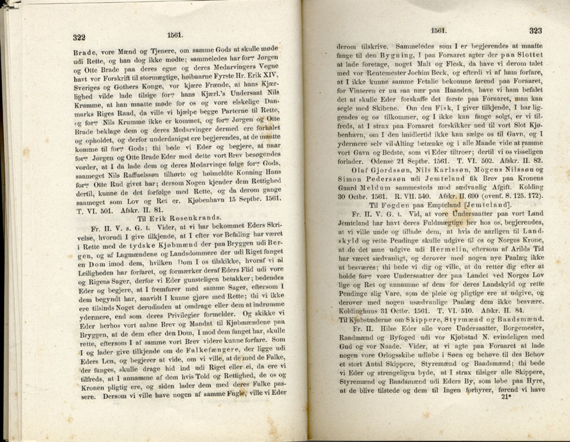 Publikasjoner utgitt av Det Norske Historiske Kildeskriftfond, PUBL/-/-/-: Norske Rigs-Registranter, bind 1, 1523-1571, s. 322-323