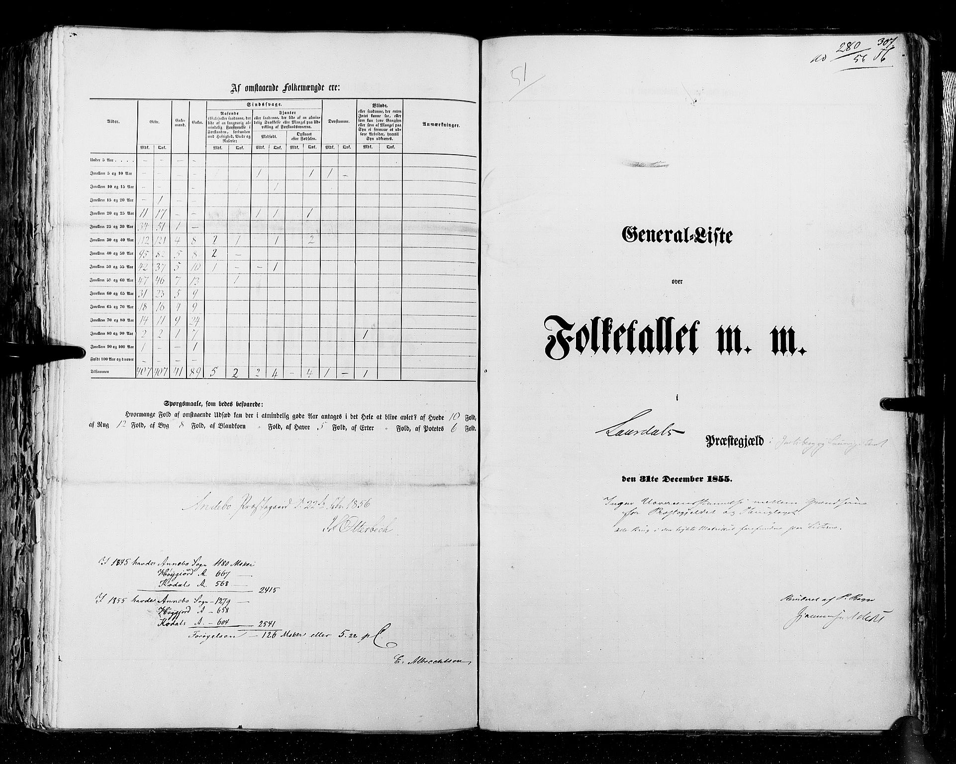 RA, Folketellingen 1855, bind 2: Kristians amt, Buskerud amt og Jarlsberg og Larvik amt, 1855, s. 307