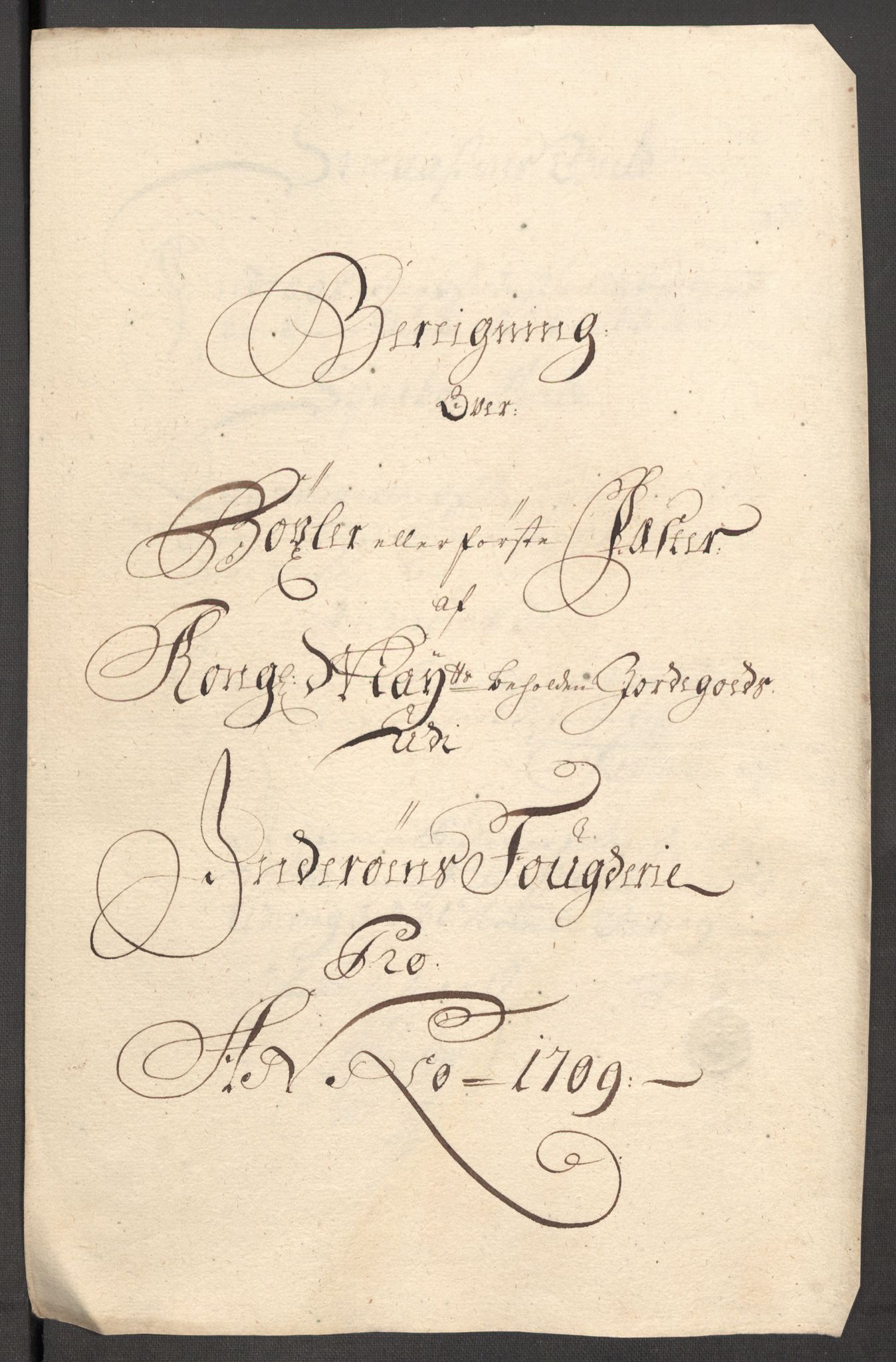 Rentekammeret inntil 1814, Reviderte regnskaper, Fogderegnskap, AV/RA-EA-4092/R63/L4317: Fogderegnskap Inderøy, 1709, s. 184