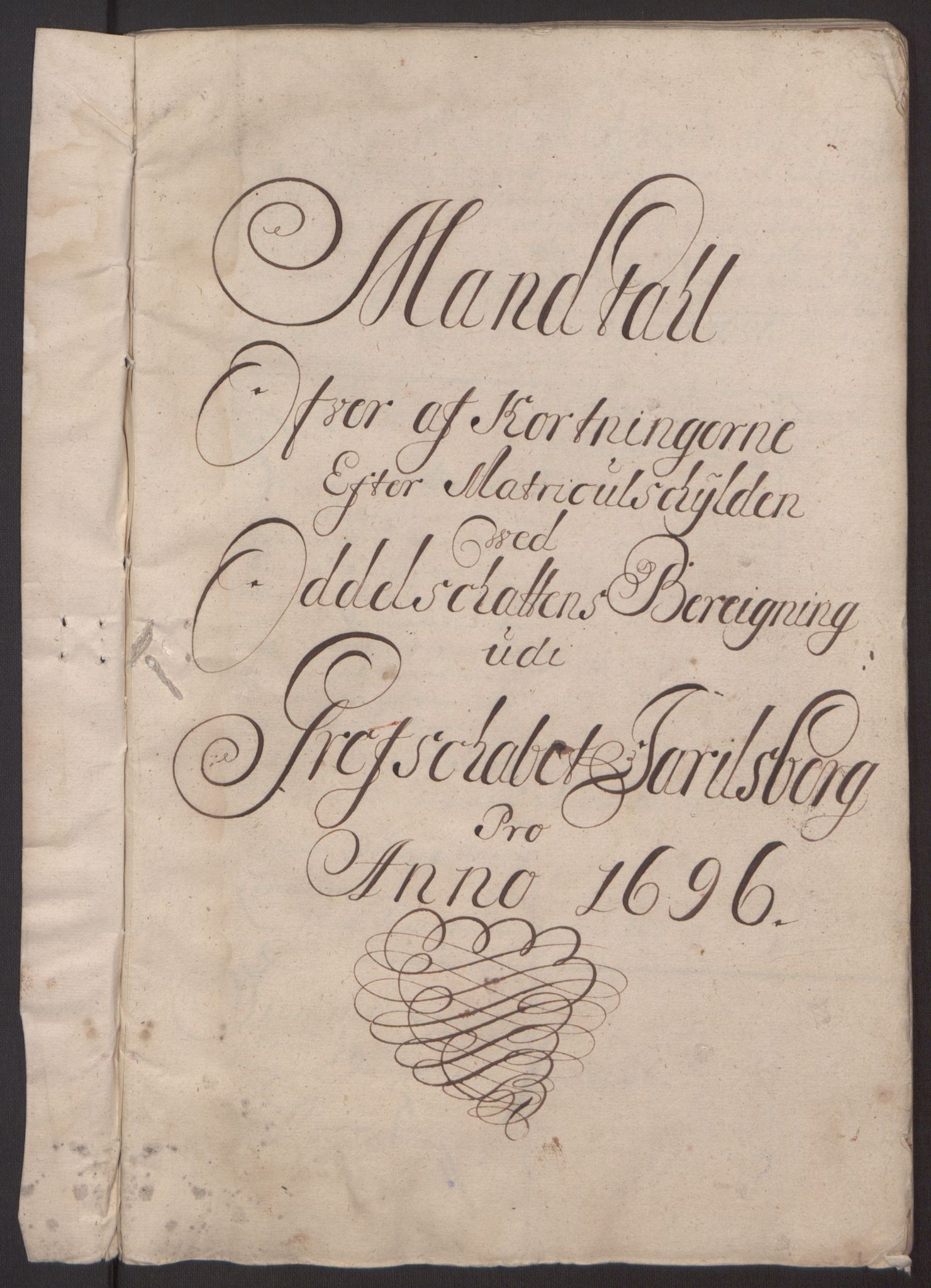 Rentekammeret inntil 1814, Reviderte regnskaper, Fogderegnskap, RA/EA-4092/R32/L1867: Fogderegnskap Jarlsberg grevskap, 1694-1696, s. 312