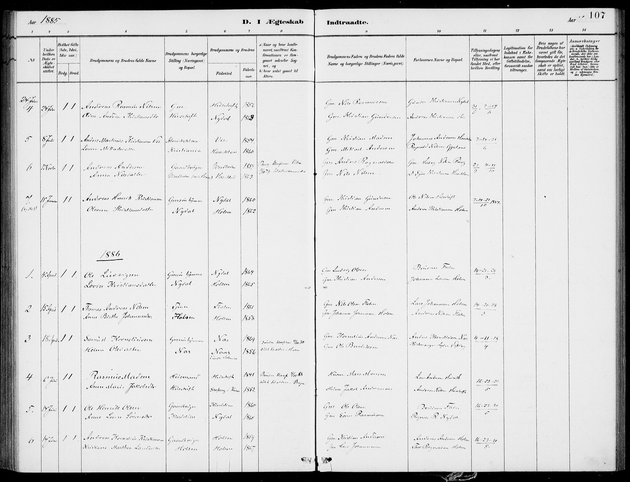 Førde sokneprestembete, SAB/A-79901/H/Haa/Haac/L0001: Ministerialbok nr. C  1, 1881-1920, s. 107