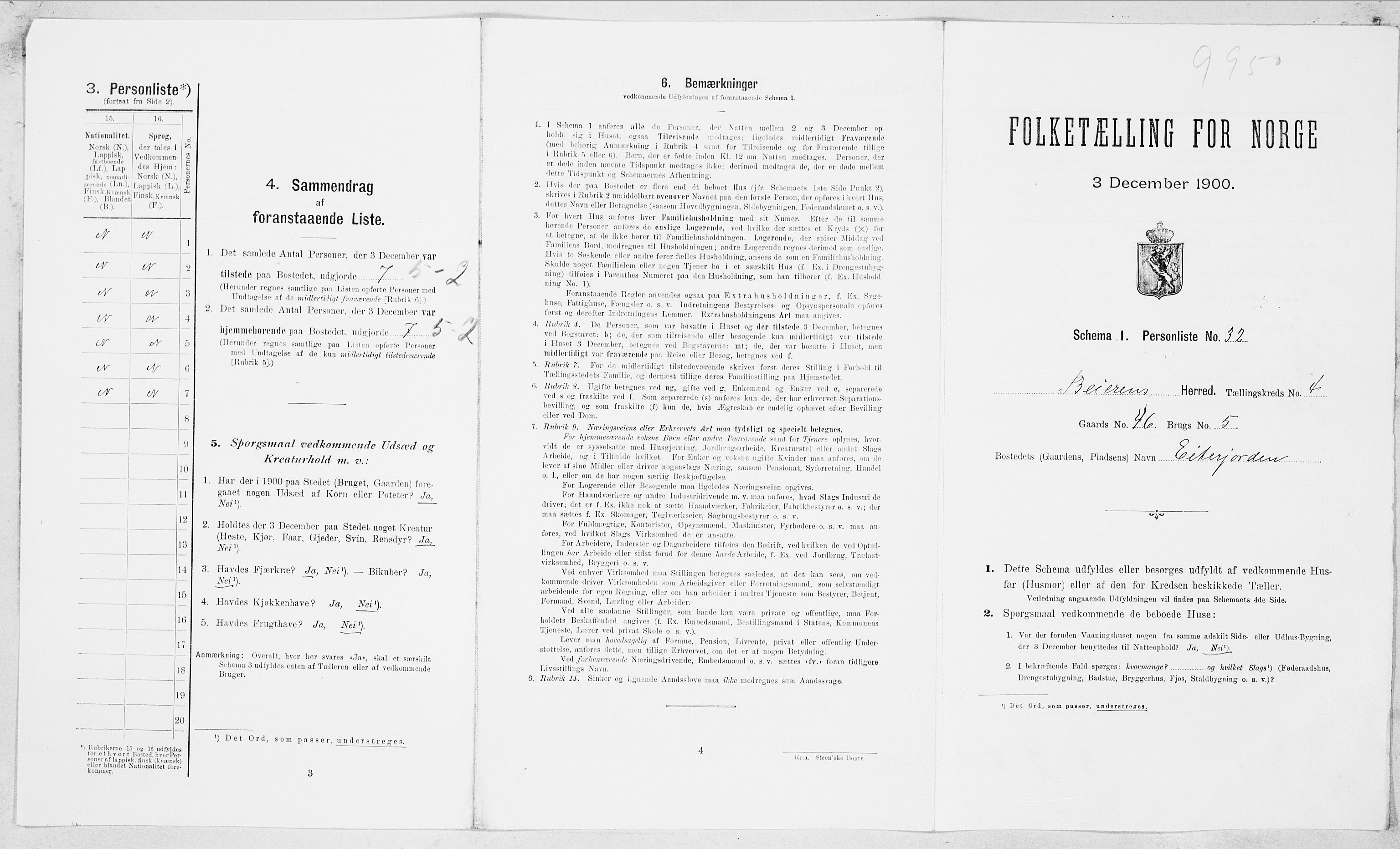 SAT, Folketelling 1900 for 1839 Beiarn herred, 1900, s. 242