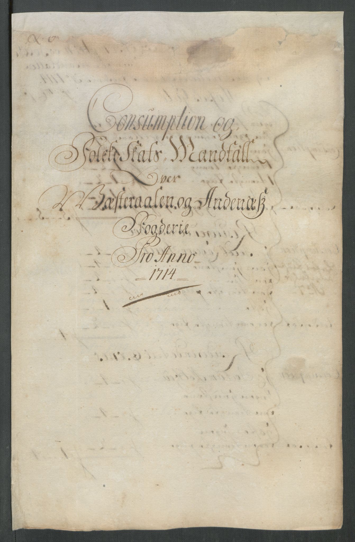 Rentekammeret inntil 1814, Reviderte regnskaper, Fogderegnskap, RA/EA-4092/R67/L4680: Fogderegnskap Vesterålen, Andenes og Lofoten, 1714, s. 78