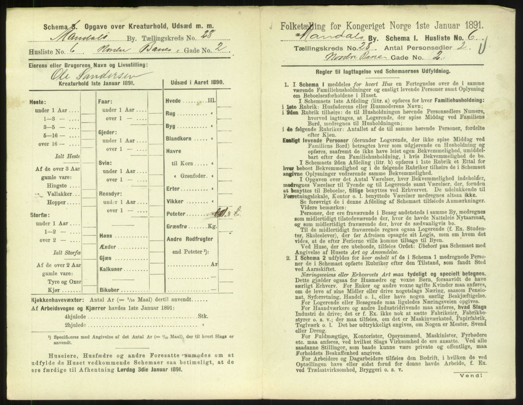 RA, Folketelling 1891 for 1002 Mandal ladested, 1891, s. 1257