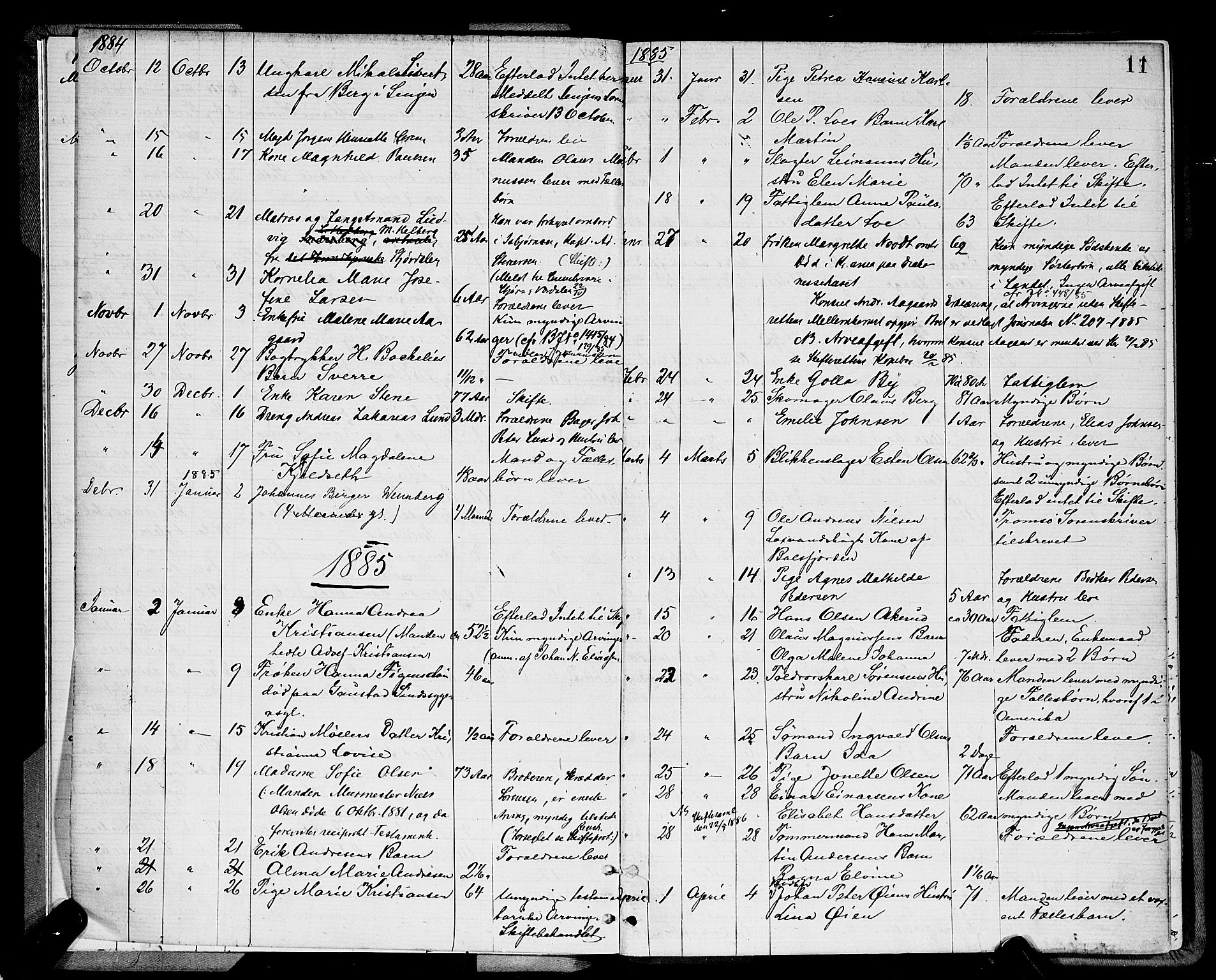 Tromsø byfogd/byrett, AV/SATØ-SATØ-0063/1/M/Mb/L0652: Dødsanmeldelsesprotokoll, 1882-1901, s. 10b-11a