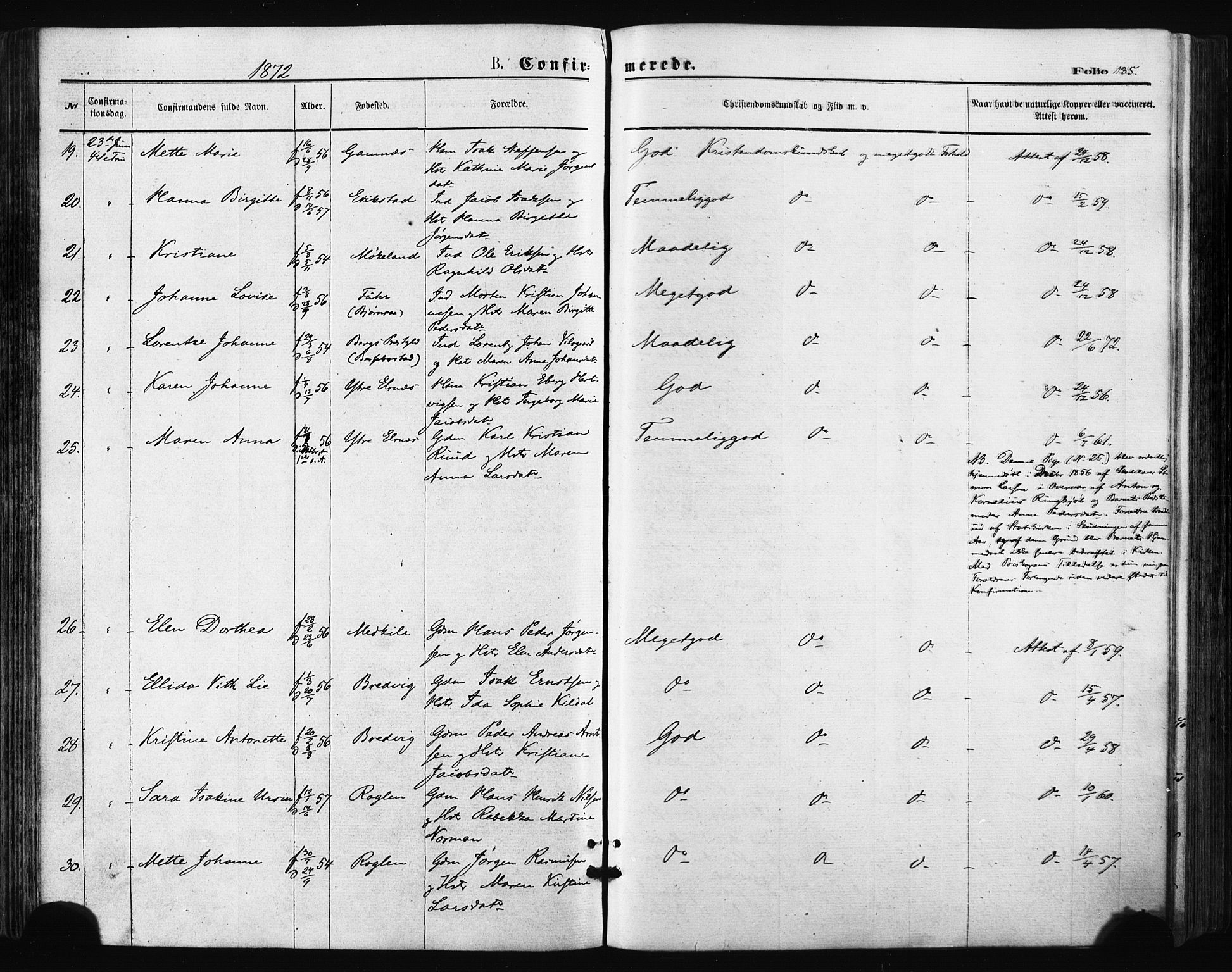 Trondenes sokneprestkontor, AV/SATØ-S-1319/H/Ha/L0013kirke: Ministerialbok nr. 13, 1870-1878, s. 135