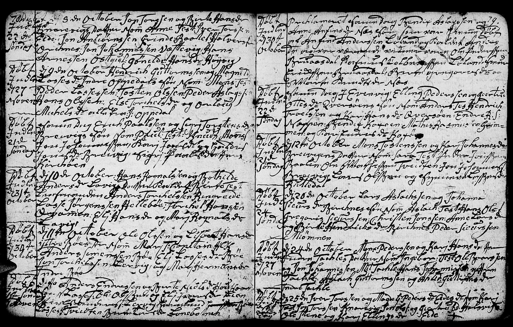 Gulen sokneprestembete, AV/SAB-A-80201/H/Hab: Klokkerbok nr. A 1, 1786-1791, s. 92