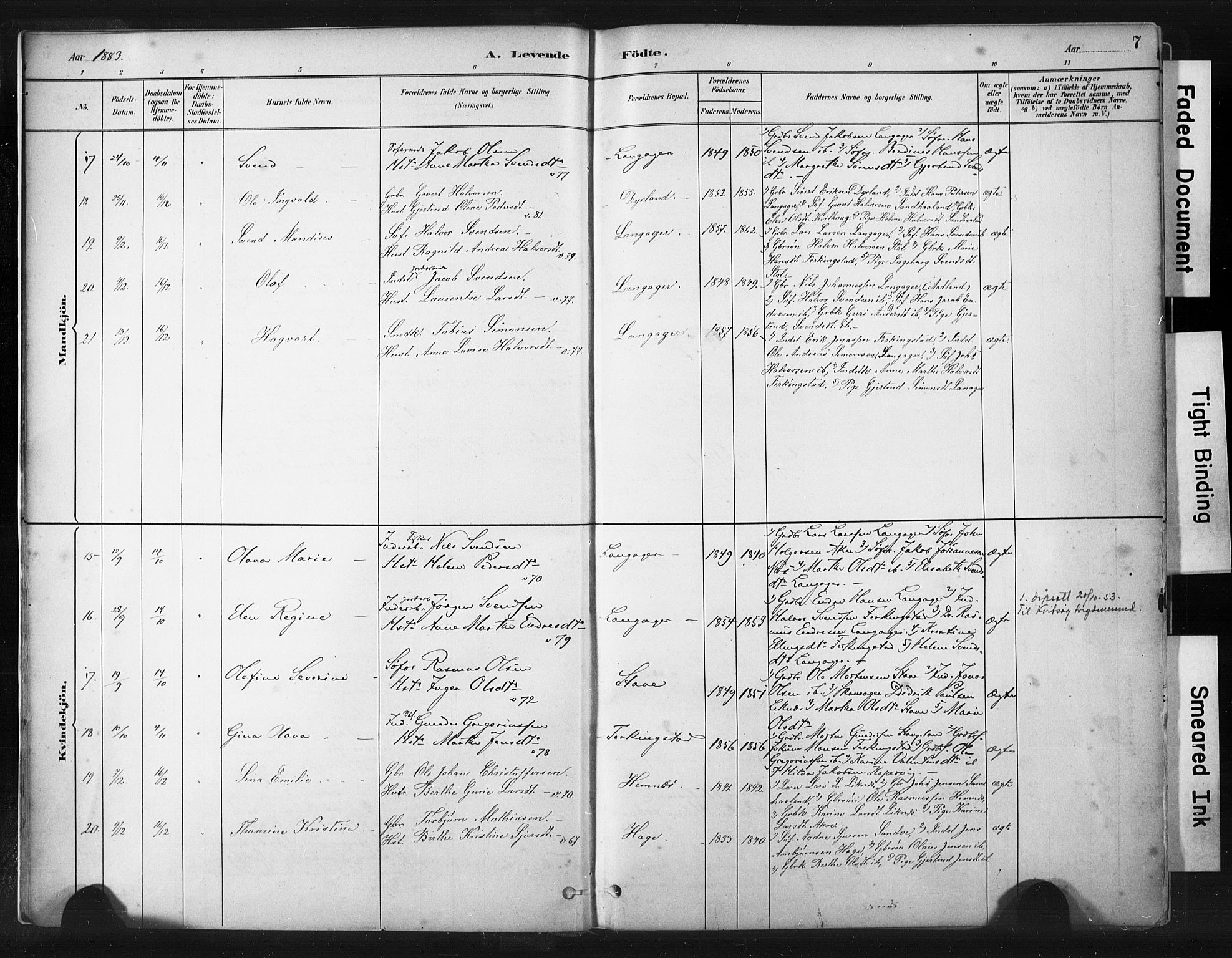 Skudenes sokneprestkontor, AV/SAST-A -101849/H/Ha/Haa/L0010: Ministerialbok nr. A 7, 1882-1912, s. 7