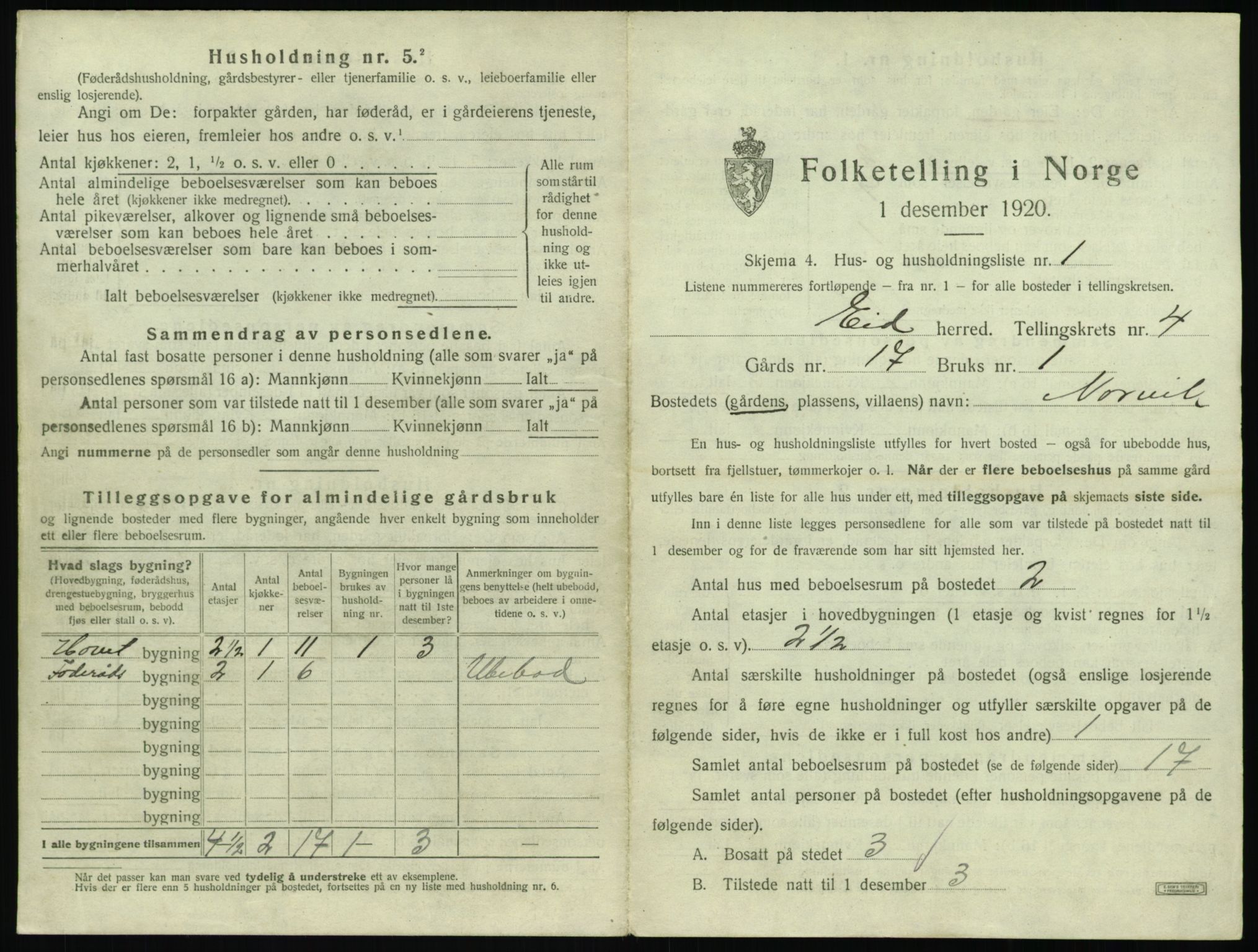 SAT, Folketelling 1920 for 1538 Eid herred, 1920, s. 171