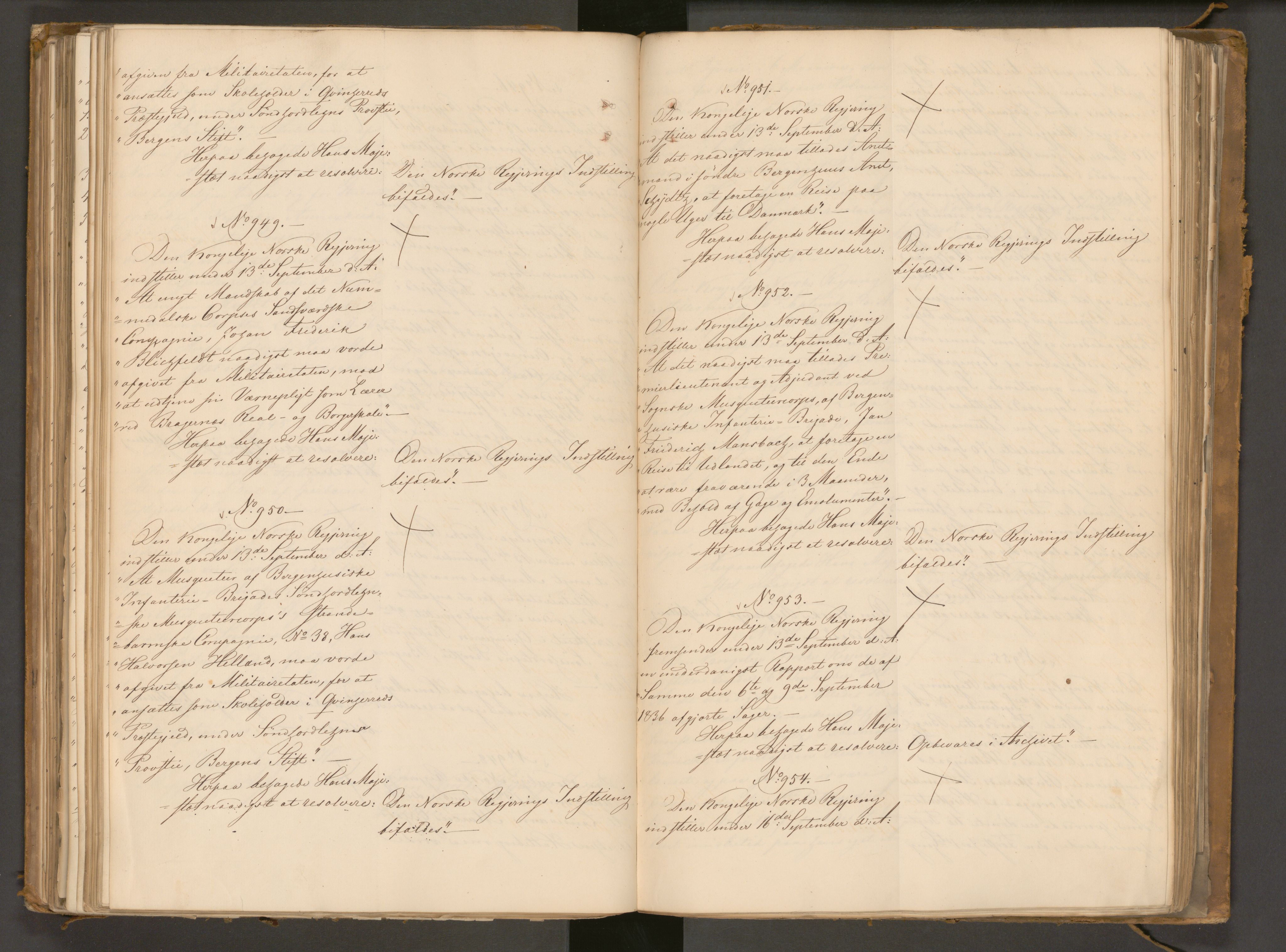 Statsrådssekretariatet, AV/RA-S-1001/A/Ab/L0043: Kgl. res. nr. 632-1192, 2. halvår, 1836