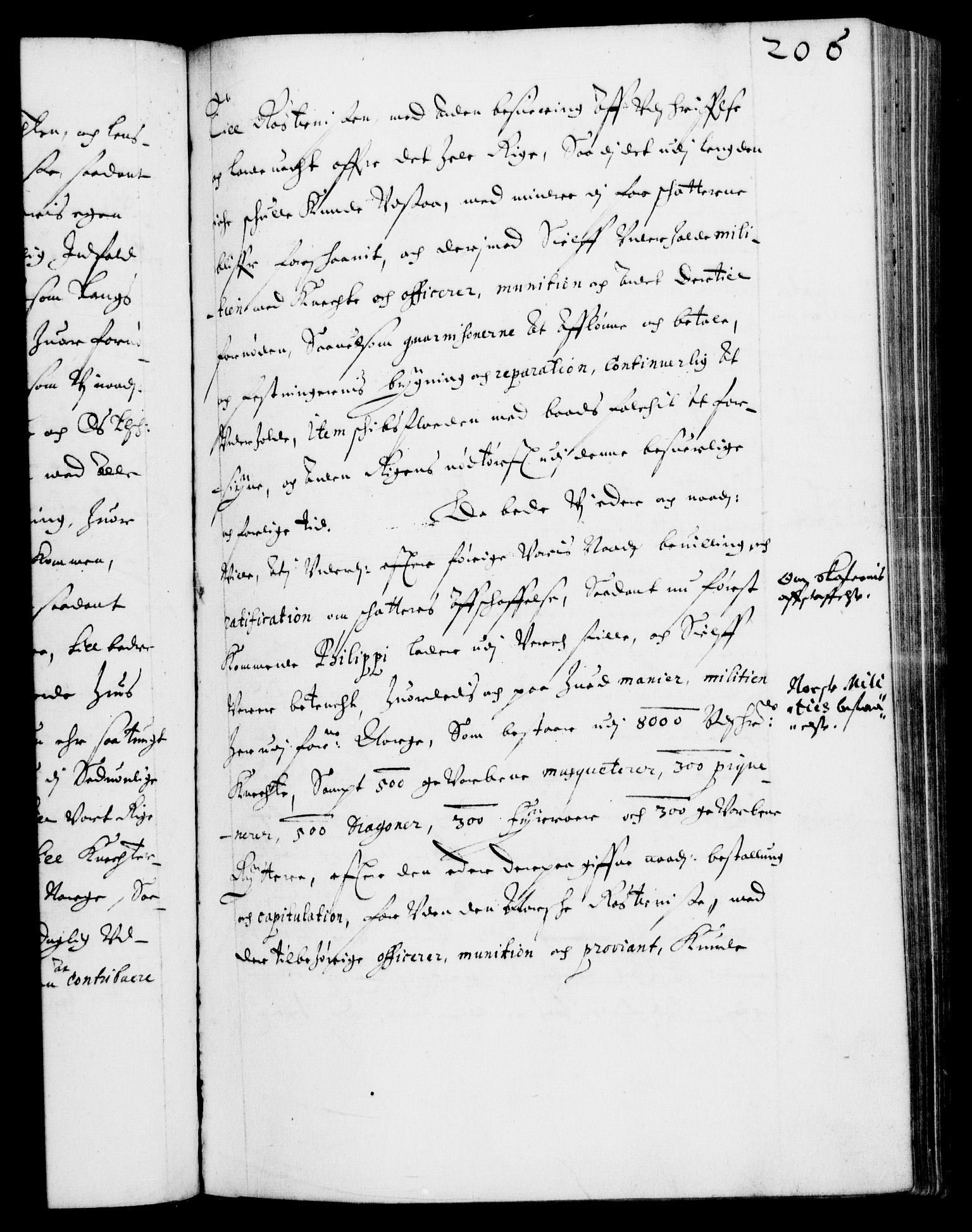 Danske Kanselli 1572-1799, AV/RA-EA-3023/F/Fc/Fca/Fcab/L0007: Norske tegnelser (mikrofilm), 1640-1648, s. 206a