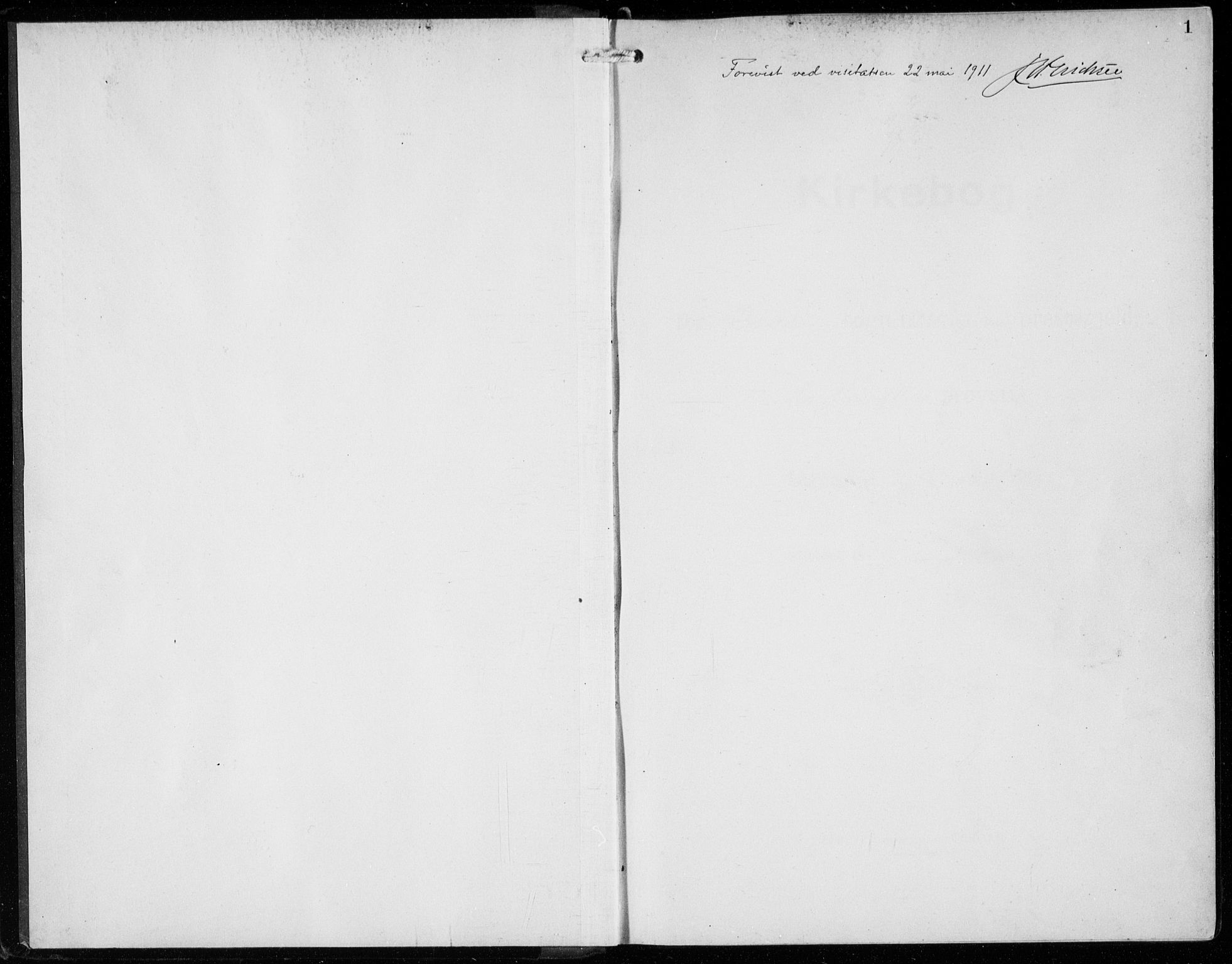 Odda Sokneprestembete, SAB/A-77201/H/Hab: Klokkerbok nr. B  2, 1910-1923, s. 1