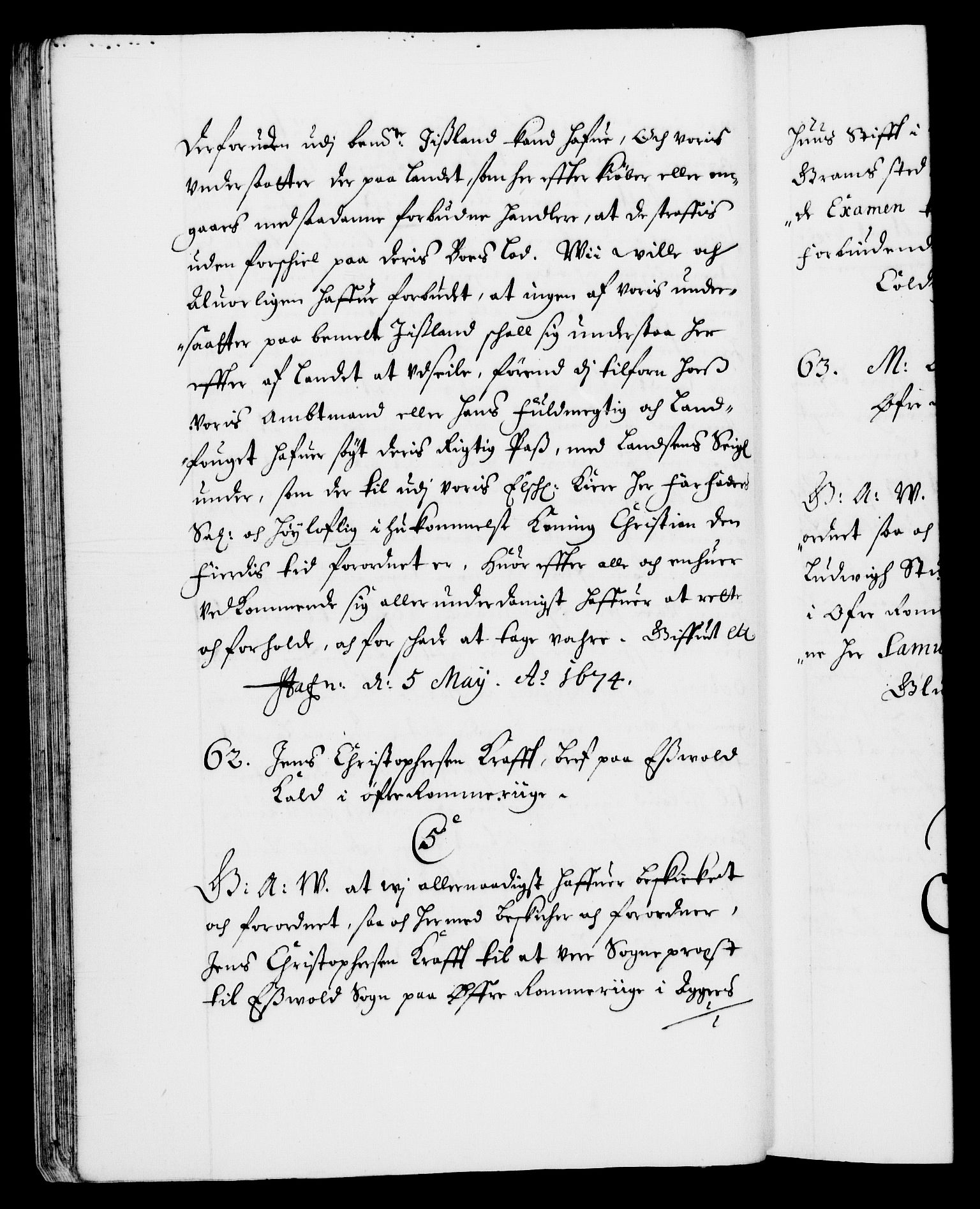 Danske Kanselli 1572-1799, AV/RA-EA-3023/F/Fc/Fca/Fcaa/L0012: Norske registre (mikrofilm), 1674-1680, s. 44b