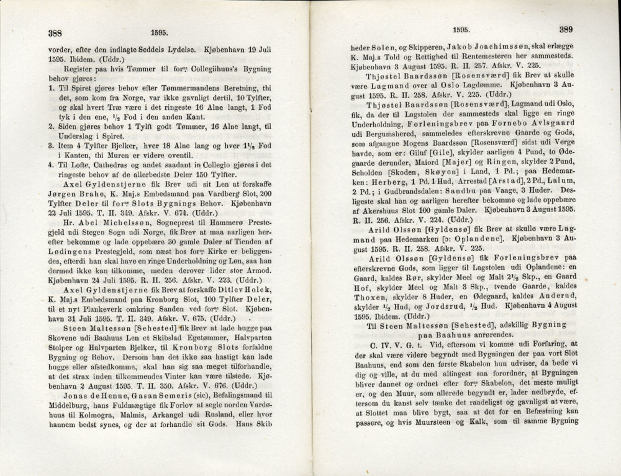 Publikasjoner utgitt av Det Norske Historiske Kildeskriftfond, PUBL/-/-/-: Norske Rigs-Registranter, bind 3, 1588-1602, s. 388-389