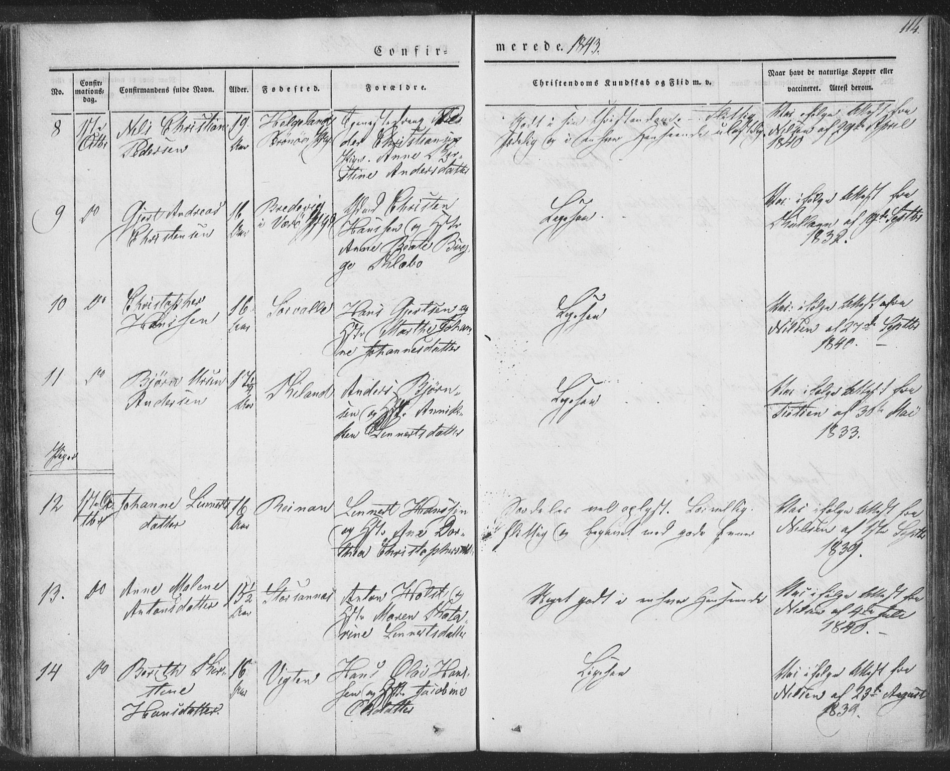 Ministerialprotokoller, klokkerbøker og fødselsregistre - Nordland, AV/SAT-A-1459/885/L1202: Ministerialbok nr. 885A03, 1838-1859, s. 114