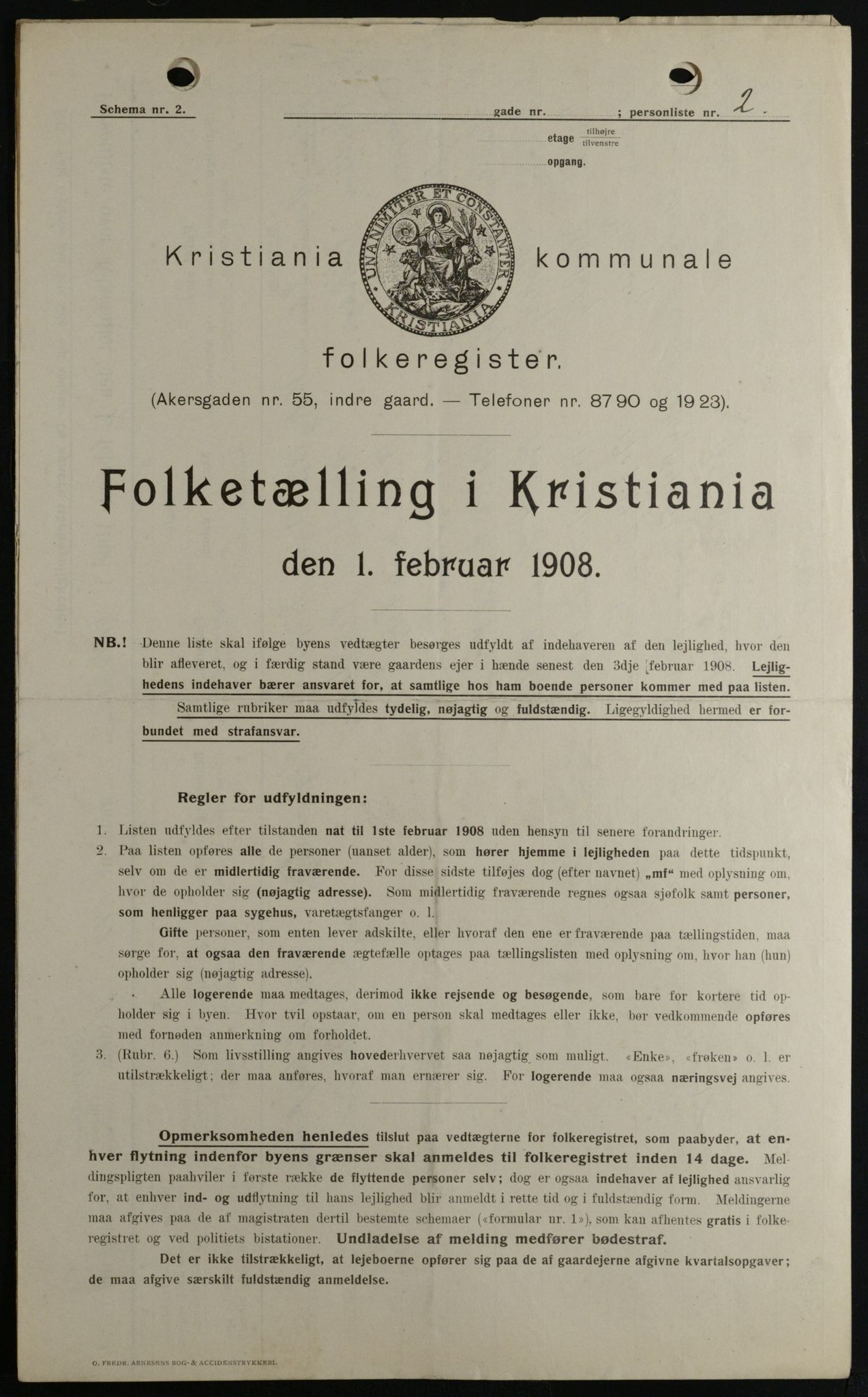 OBA, Kommunal folketelling 1.2.1908 for Kristiania kjøpstad, 1908, s. 46017