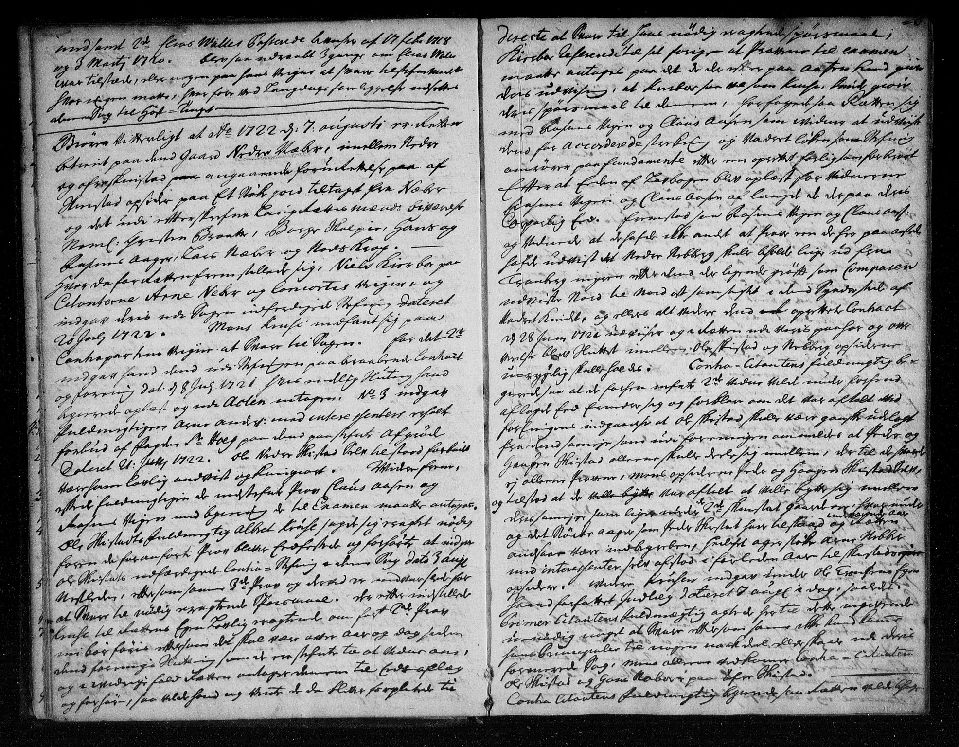 Eiker, Modum og Sigdal sorenskriveri, AV/SAKO-A-123/F/Fa/Faa/L0064: Tingbok, 1722-1724, s. 8