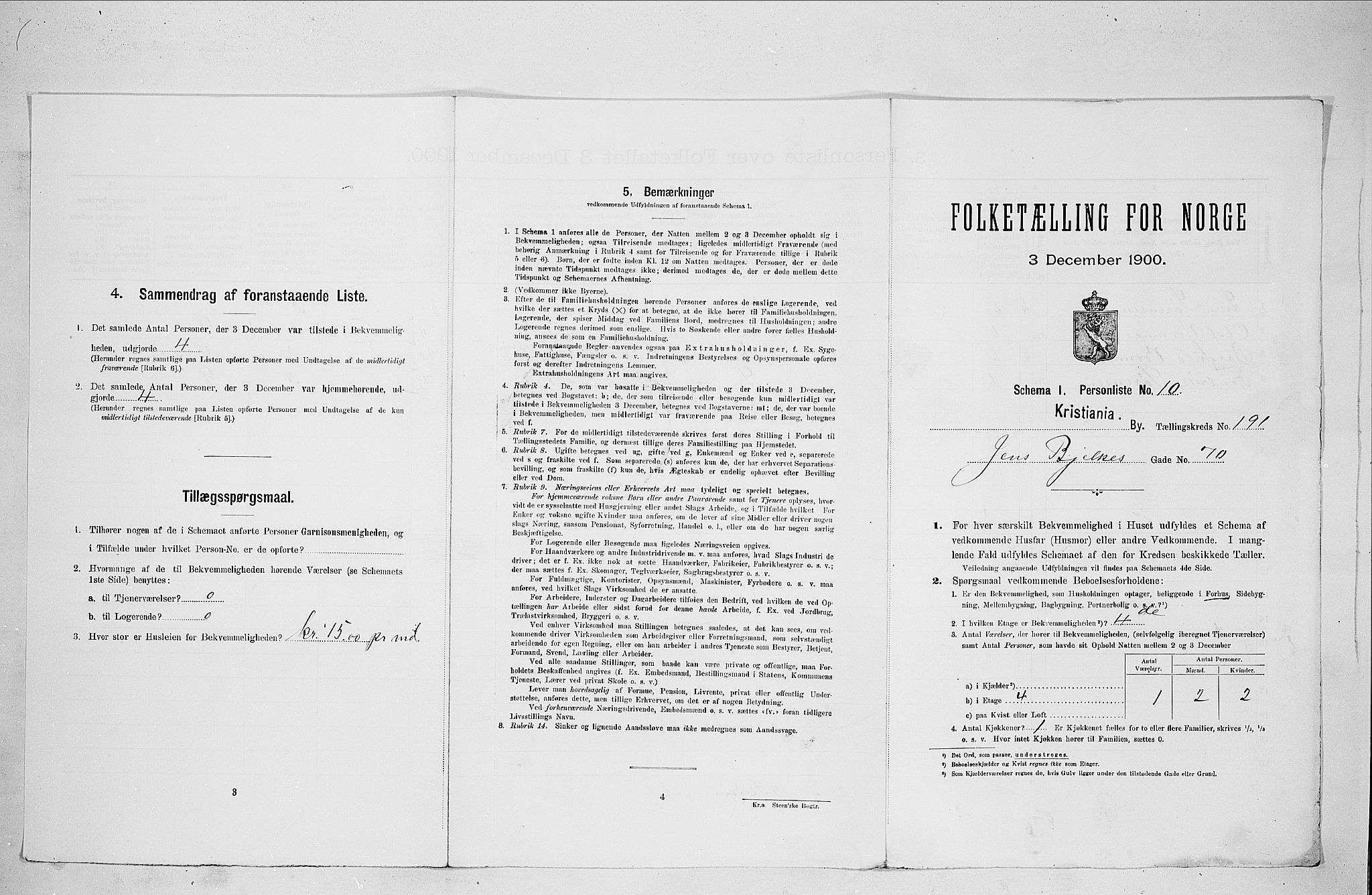 SAO, Folketelling 1900 for 0301 Kristiania kjøpstad, 1900, s. 43564