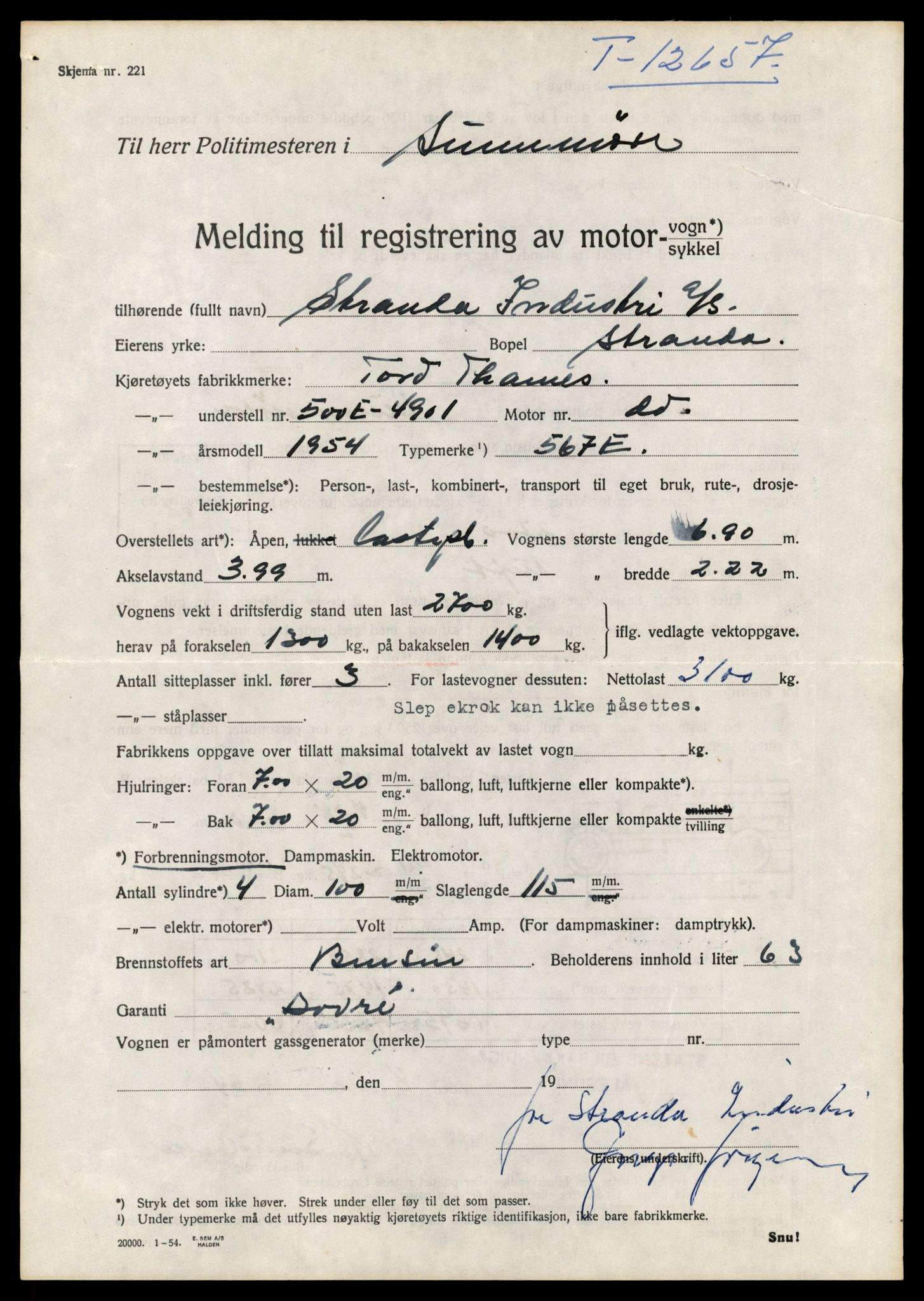 Møre og Romsdal vegkontor - Ålesund trafikkstasjon, AV/SAT-A-4099/F/Fe/L0035: Registreringskort for kjøretøy T 12653 - T 12829, 1927-1998, s. 75