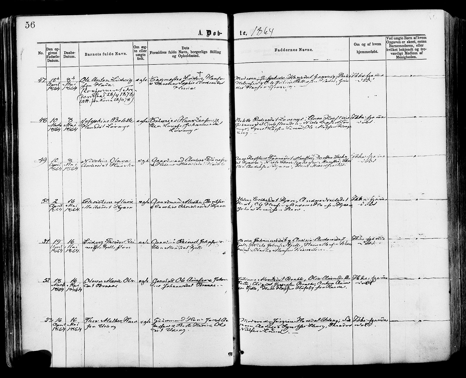 Onsøy prestekontor Kirkebøker, AV/SAO-A-10914/F/Fa/L0004: Ministerialbok nr. I 4, 1861-1877, s. 56