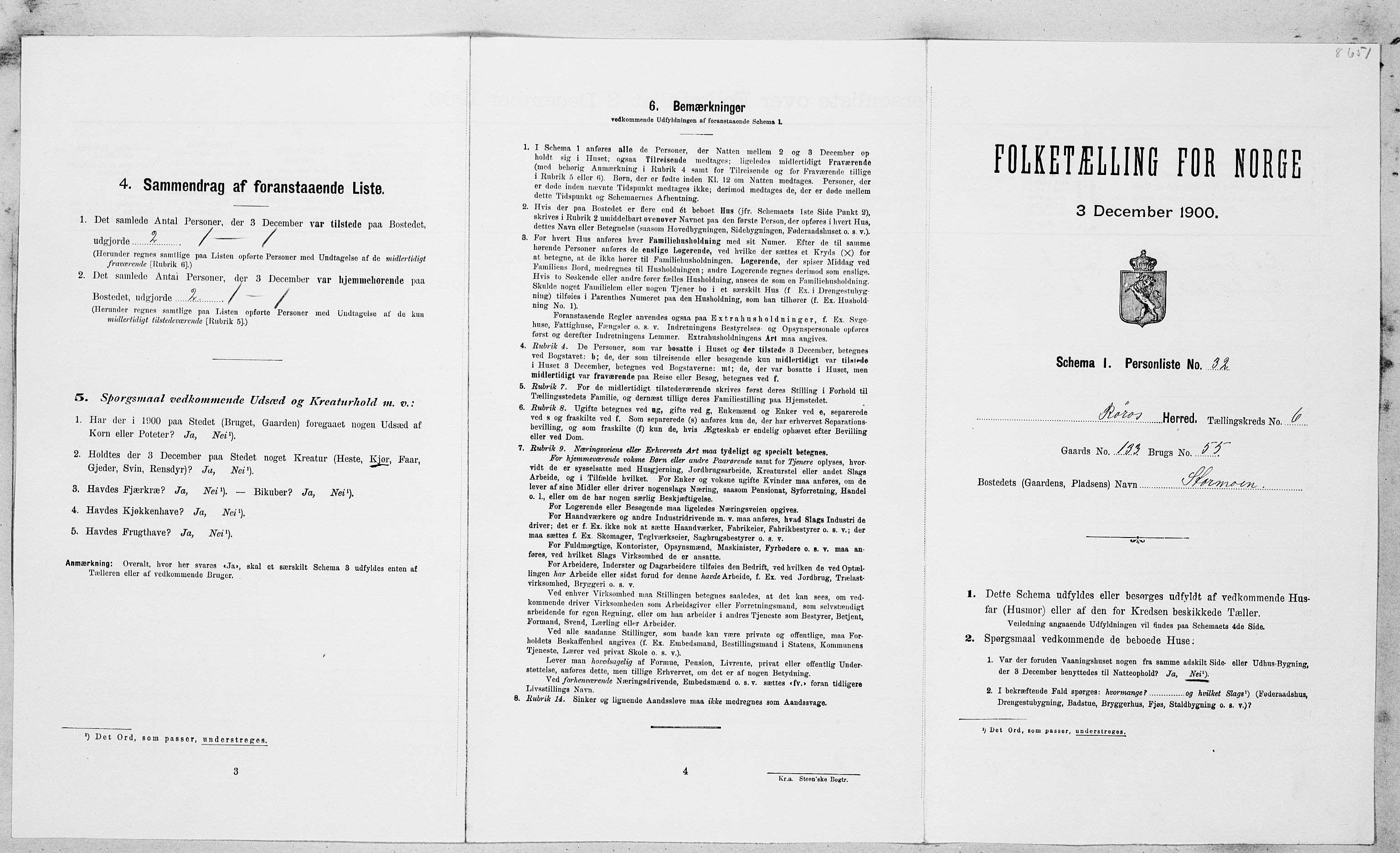SAT, Folketelling 1900 for 1640 Røros herred, 1900, s. 828