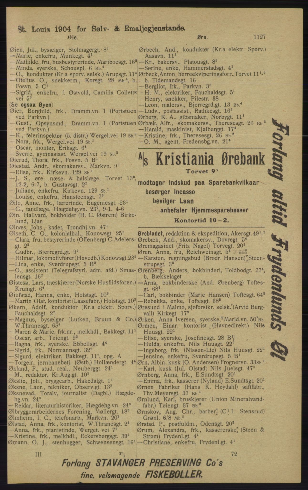 Kristiania/Oslo adressebok, PUBL/-, 1913, s. 1141