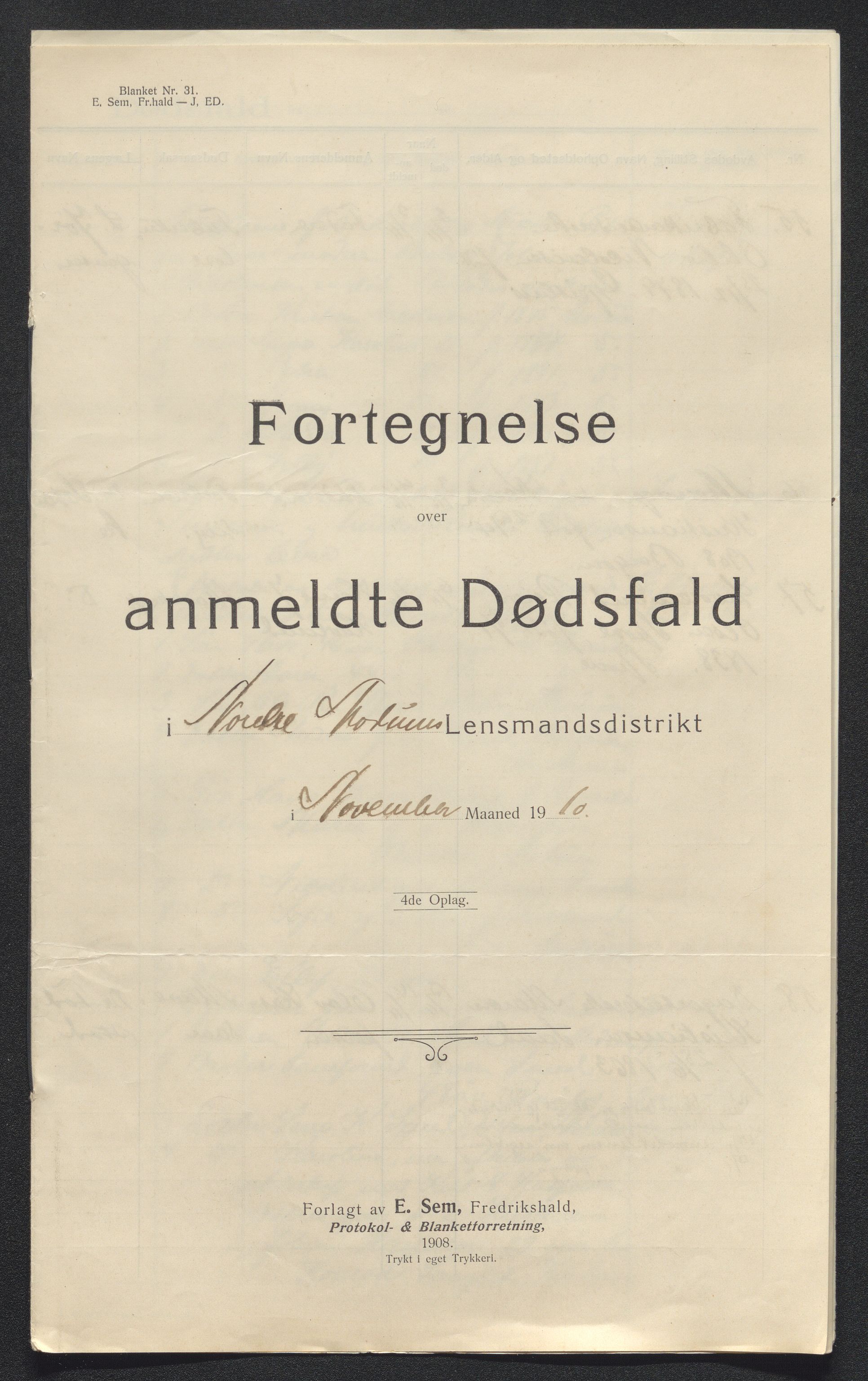 Eiker, Modum og Sigdal sorenskriveri, AV/SAKO-A-123/H/Ha/Hab/L0033: Dødsfallsmeldinger, 1909-1910, s. 518