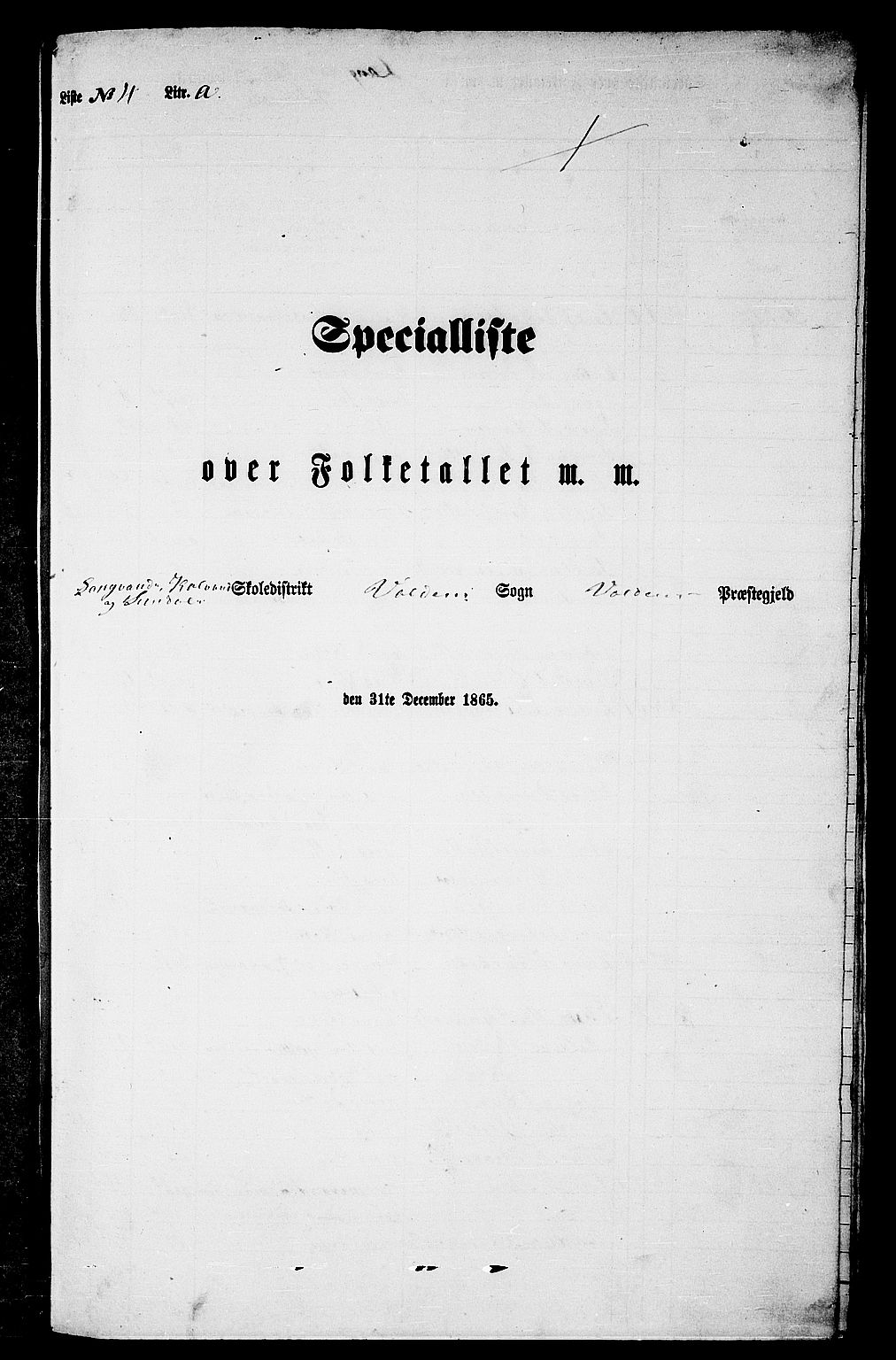 RA, Folketelling 1865 for 1519P Volda prestegjeld, 1865, s. 71