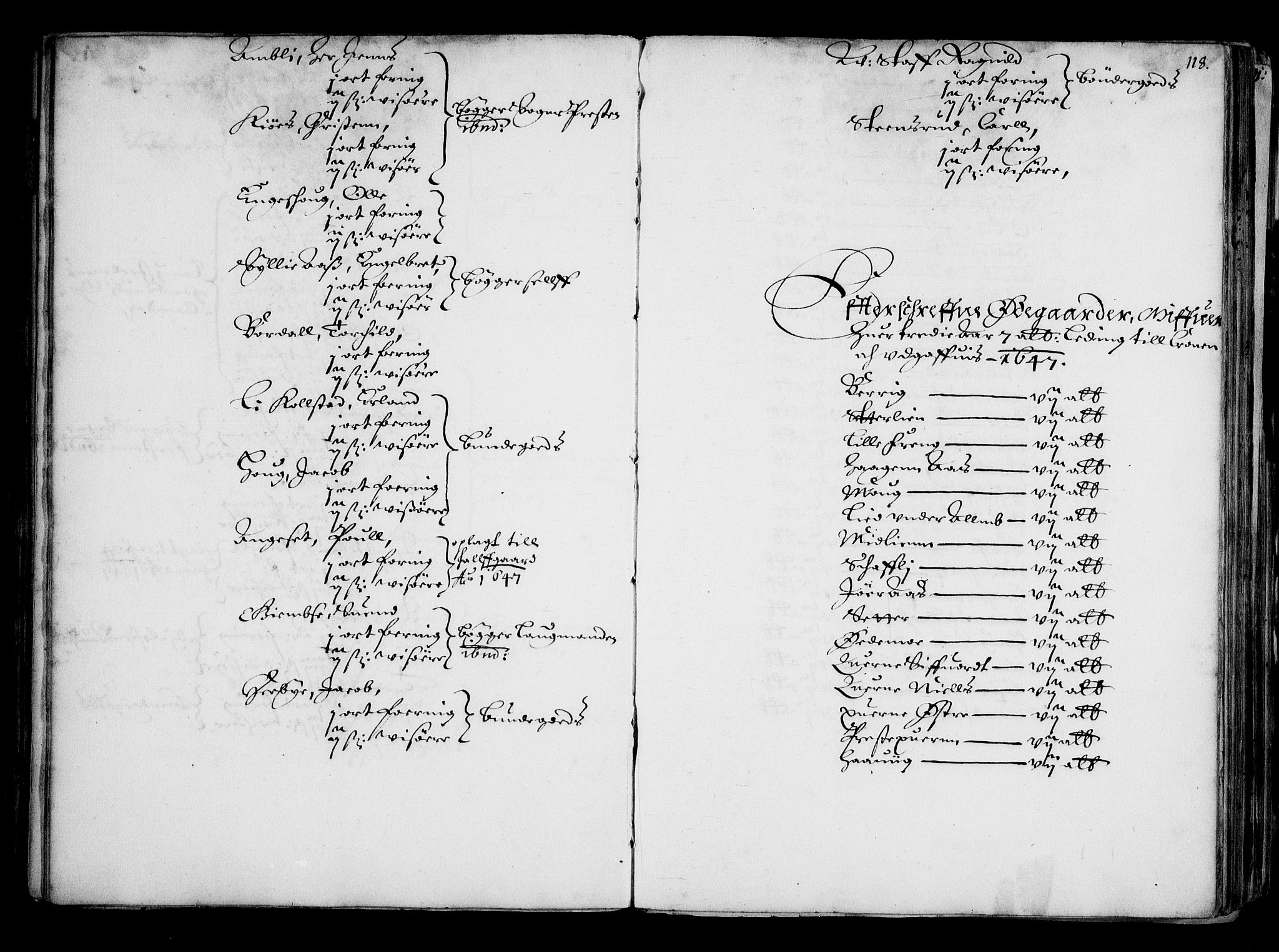 Rentekammeret inntil 1814, Realistisk ordnet avdeling, AV/RA-EA-4070/N/Na/L0001: [XI f]: Akershus stifts jordebok, 1652, s. 117b-118a