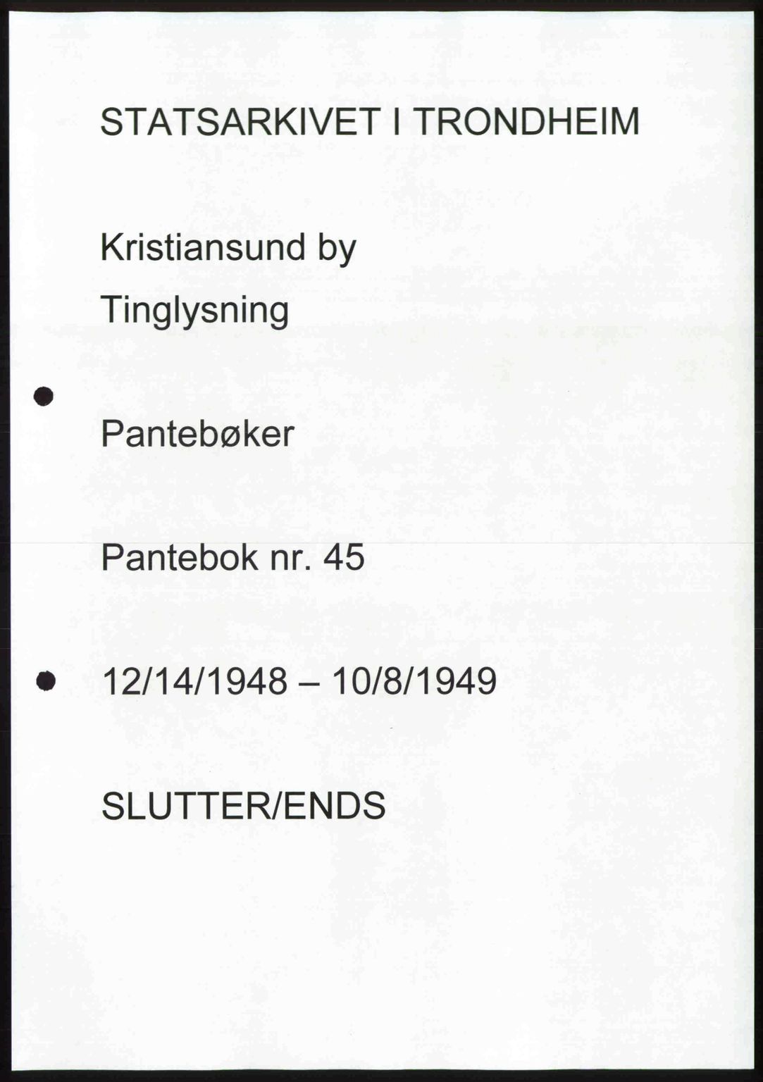 Kristiansund byfogd, AV/SAT-A-4587/A/27: Pantebok nr. 45, 1948-1949