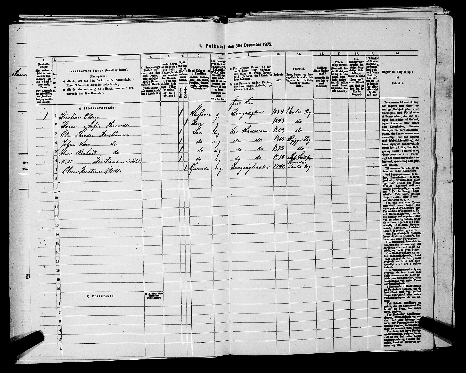 RA, Folketelling 1875 for 0194L Moss prestegjeld, Moss landsokn, 1875, s. 205