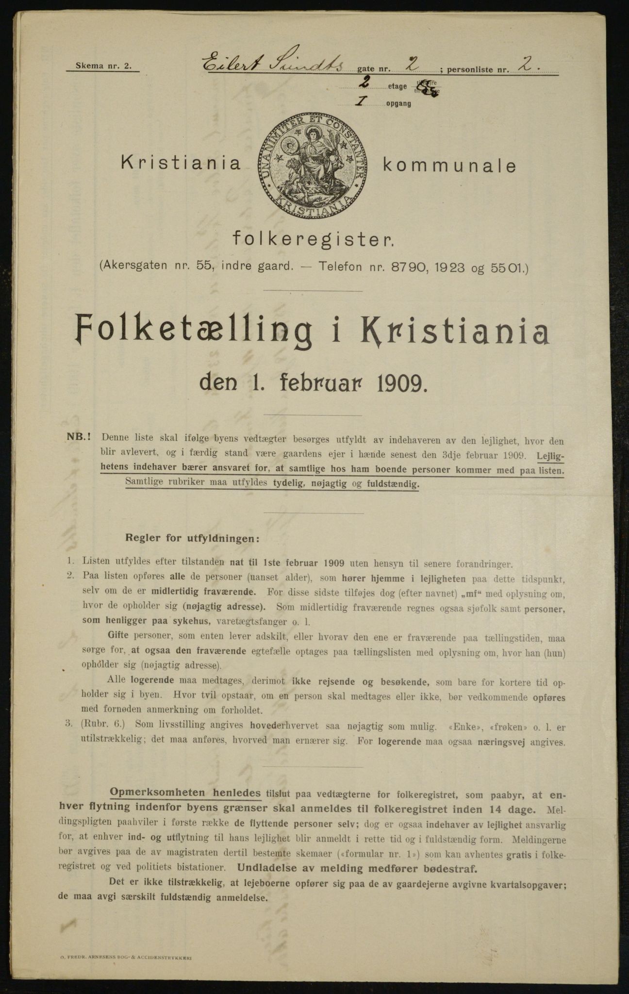 OBA, Kommunal folketelling 1.2.1909 for Kristiania kjøpstad, 1909, s. 17114