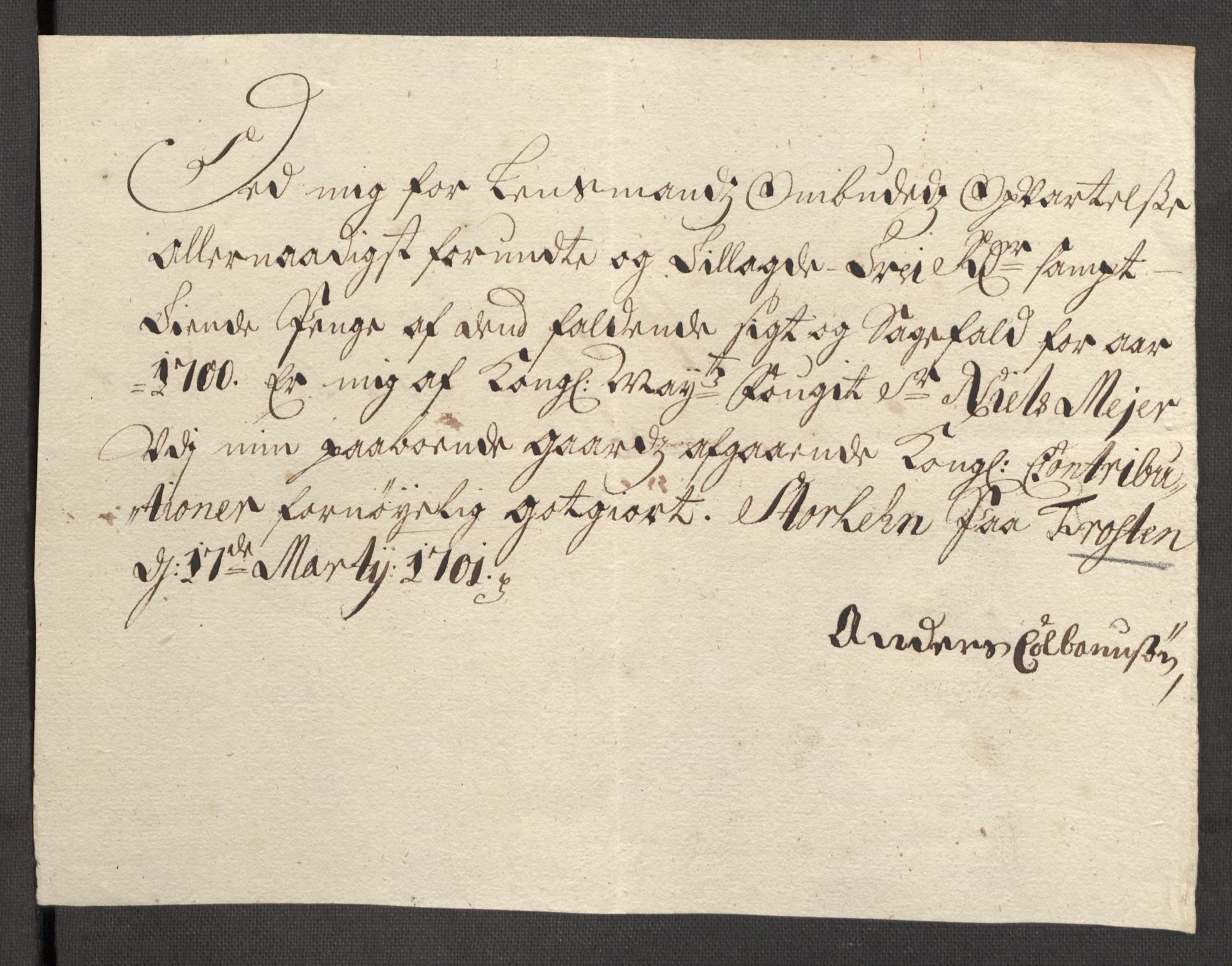 Rentekammeret inntil 1814, Reviderte regnskaper, Fogderegnskap, RA/EA-4092/R62/L4192: Fogderegnskap Stjørdal og Verdal, 1700, s. 242