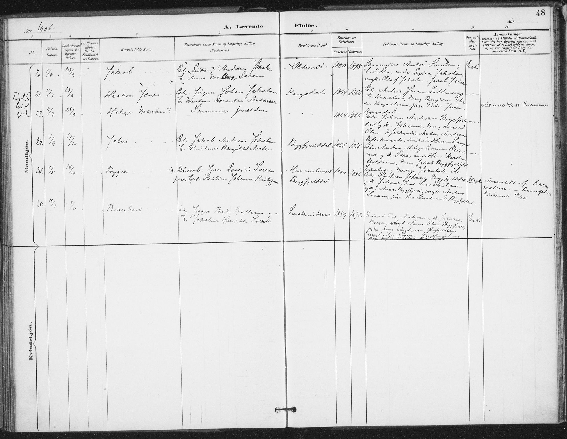 Ministerialprotokoller, klokkerbøker og fødselsregistre - Nordland, AV/SAT-A-1459/826/L0380: Ministerialbok nr. 826A03, 1891-1911, s. 48