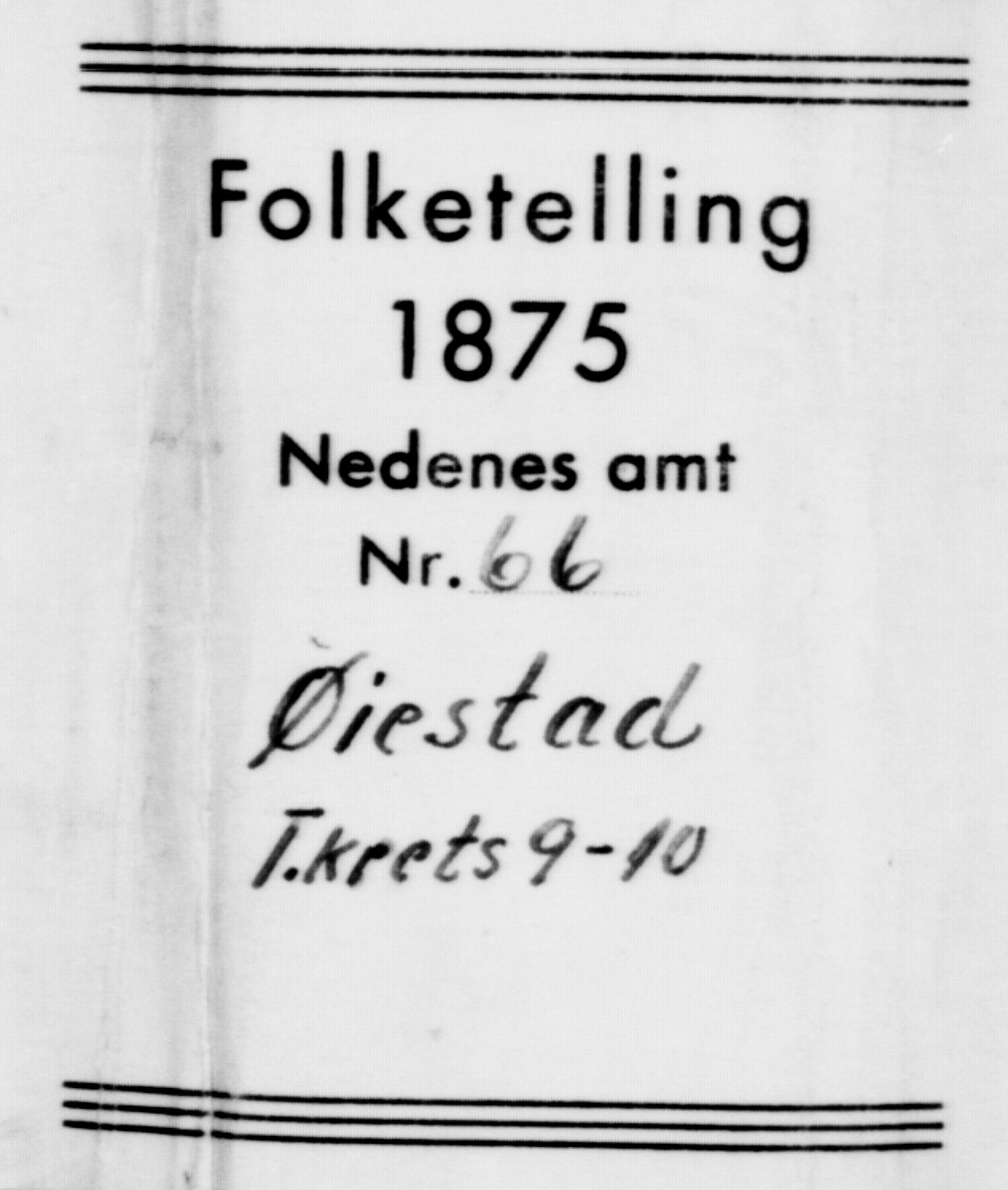 SAK, Folketelling 1875 for 0920P Øyestad prestegjeld, 1875, s. 1271